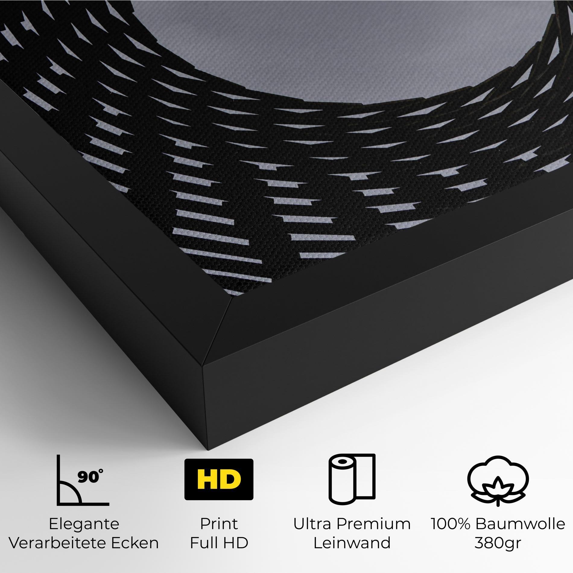Leinwandbild Grey Circle Lines mockup 4