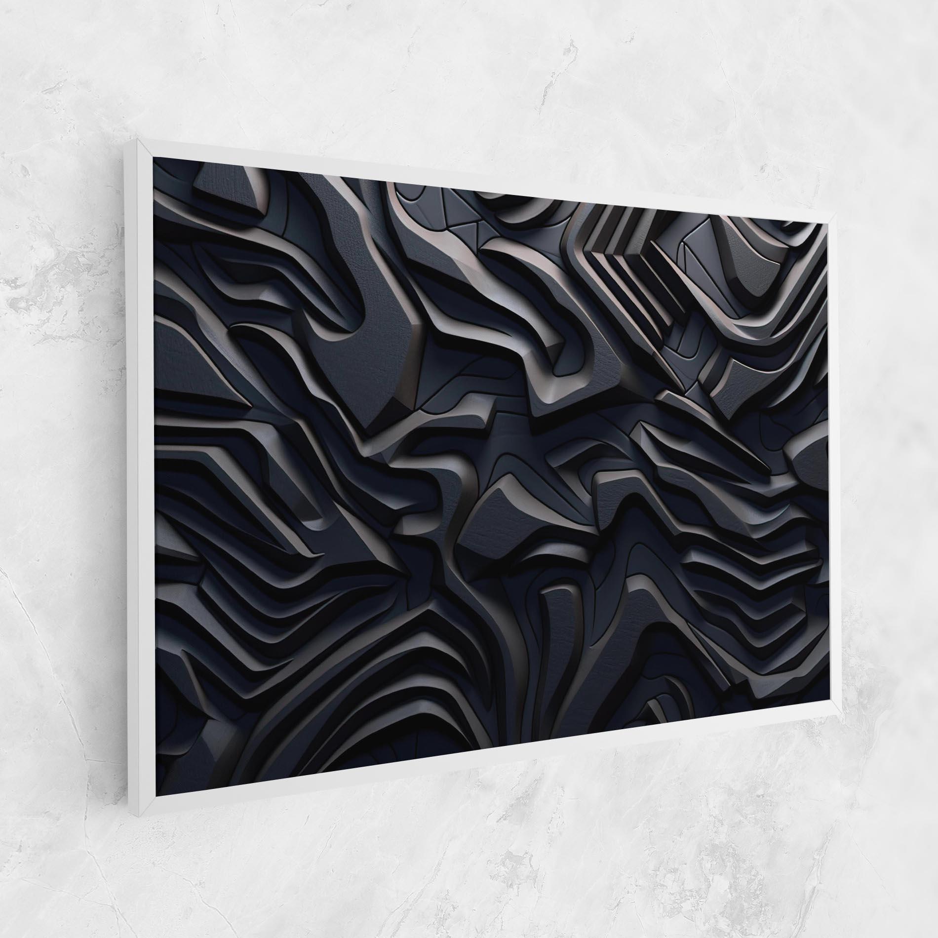 Leinwandbild Black 3d Lines mockup 1