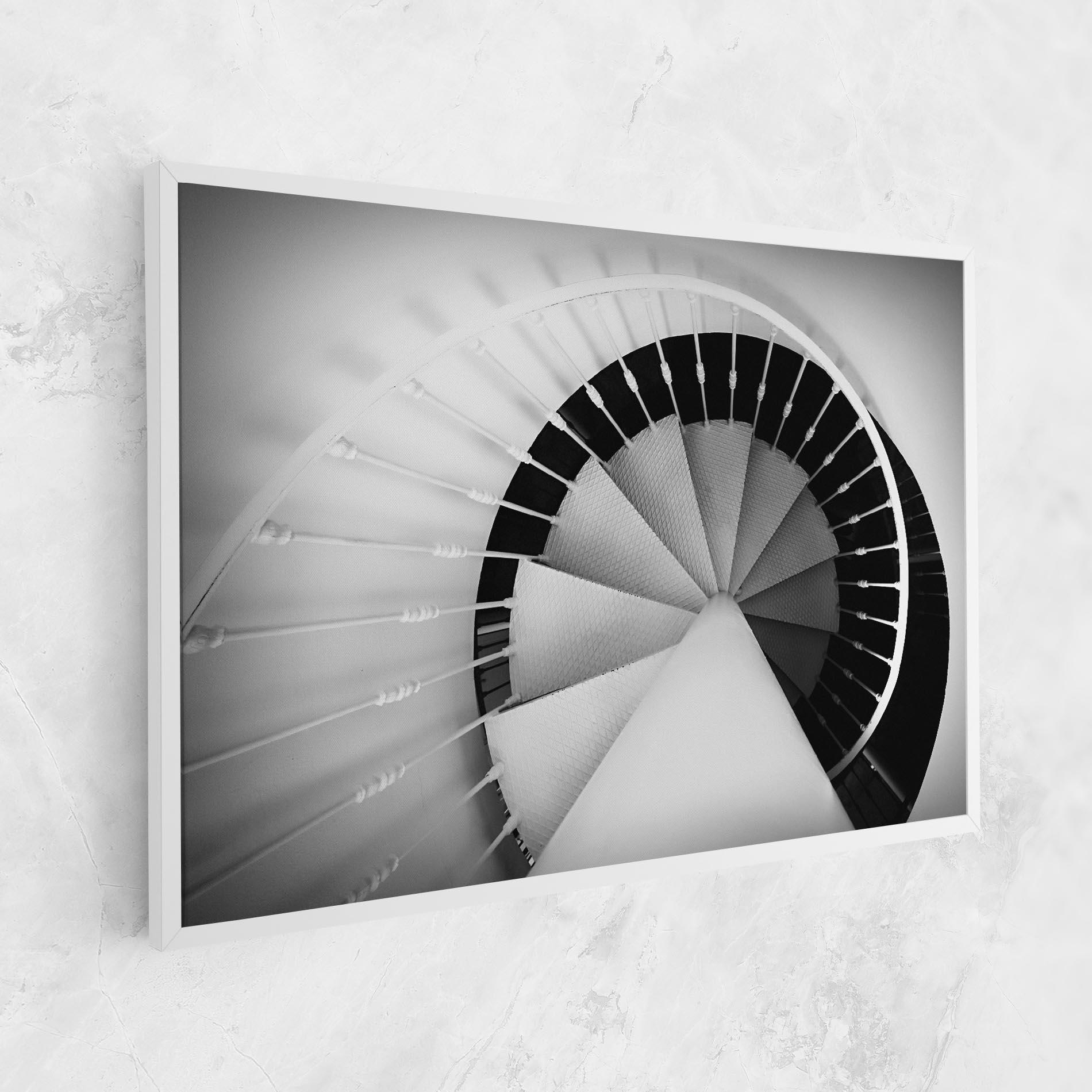 Leinwandbild Black Circle Stairs mockup 1