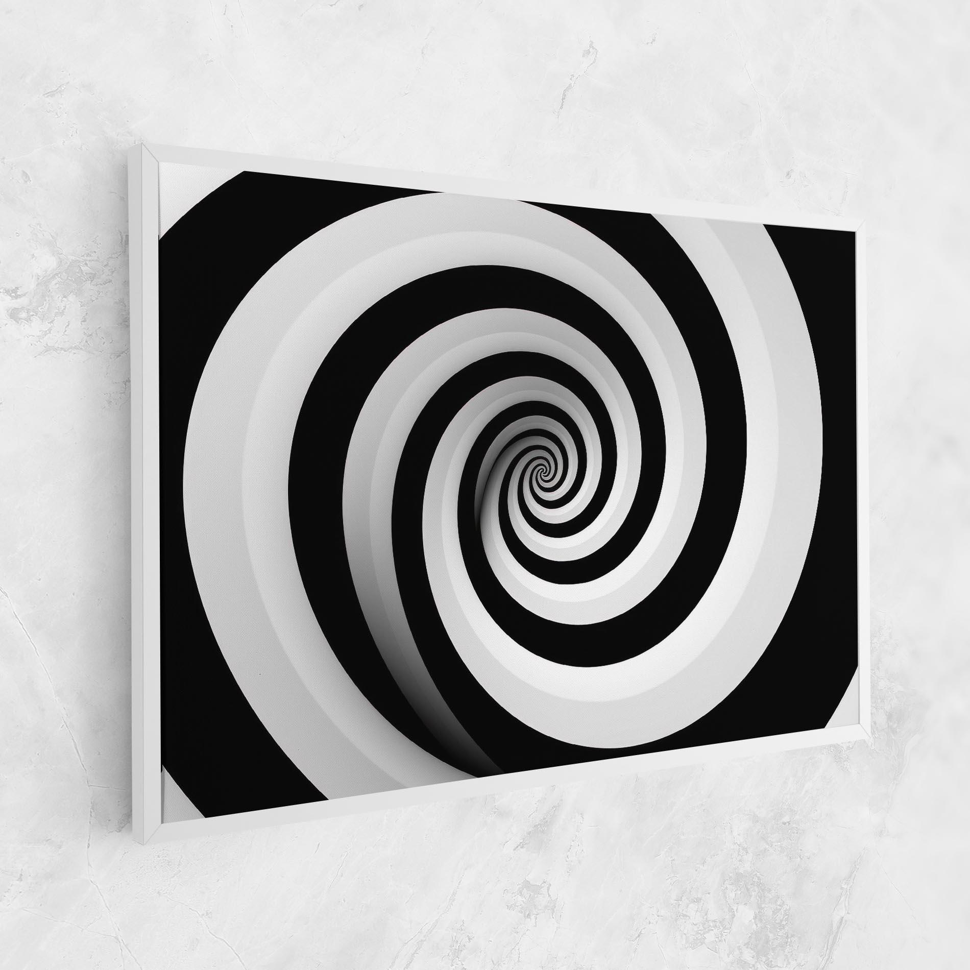 Leinwandbild Black White Spiral mockup 1