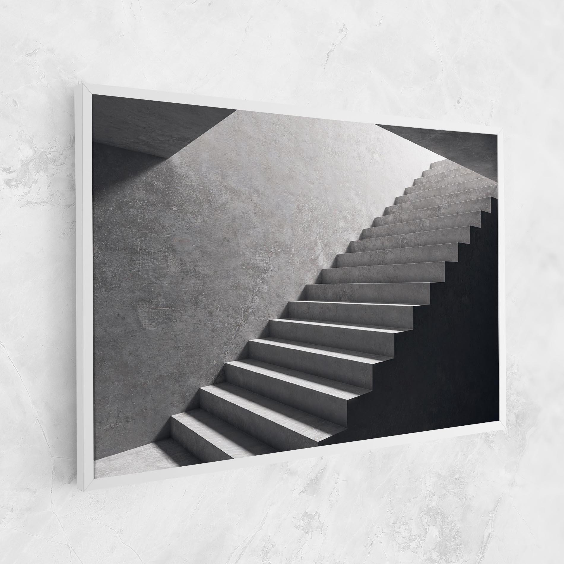 Leinwandbild Concrete Stairs mockup 1