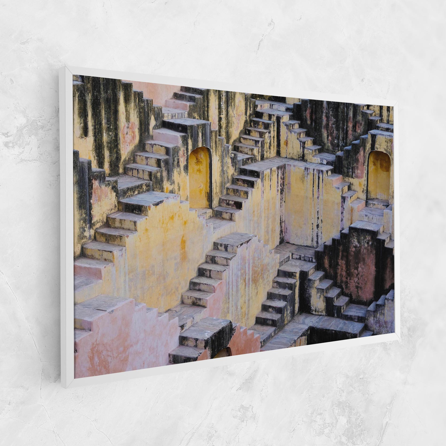 Leinwandbild Old Yellow Stairs mockup 1