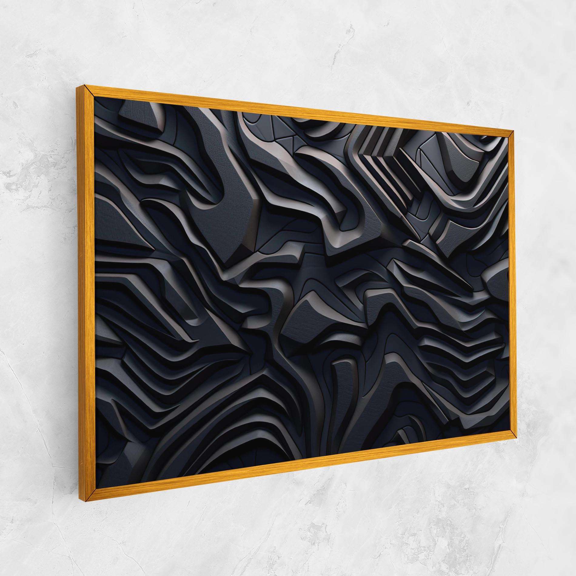 Leinwandbild Black 3d Lines mockup 1
