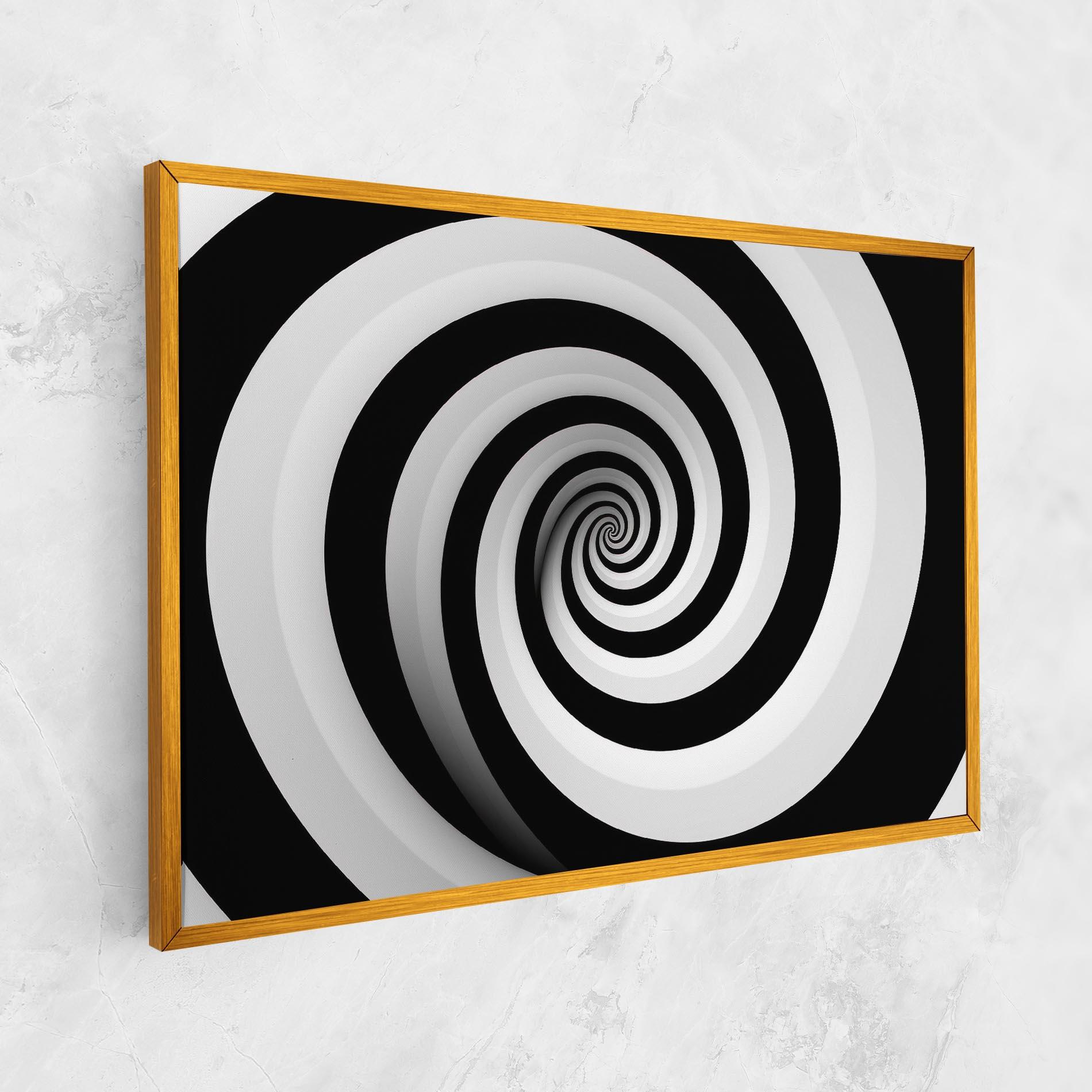 Leinwandbild Black White Spiral mockup 1