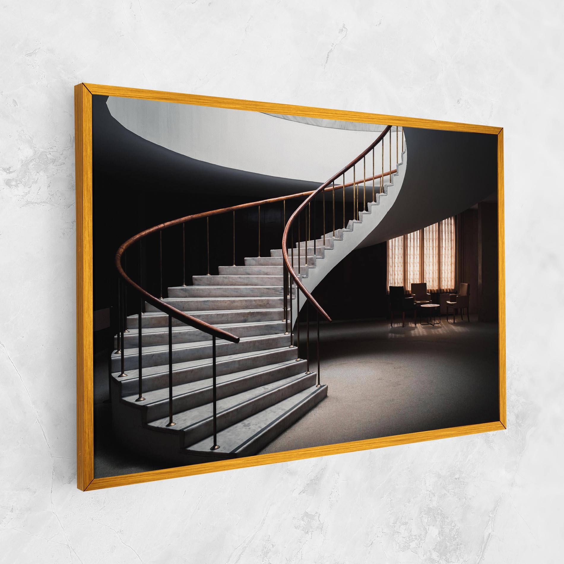 Leinwandbild Dark Room Stairs mockup 1