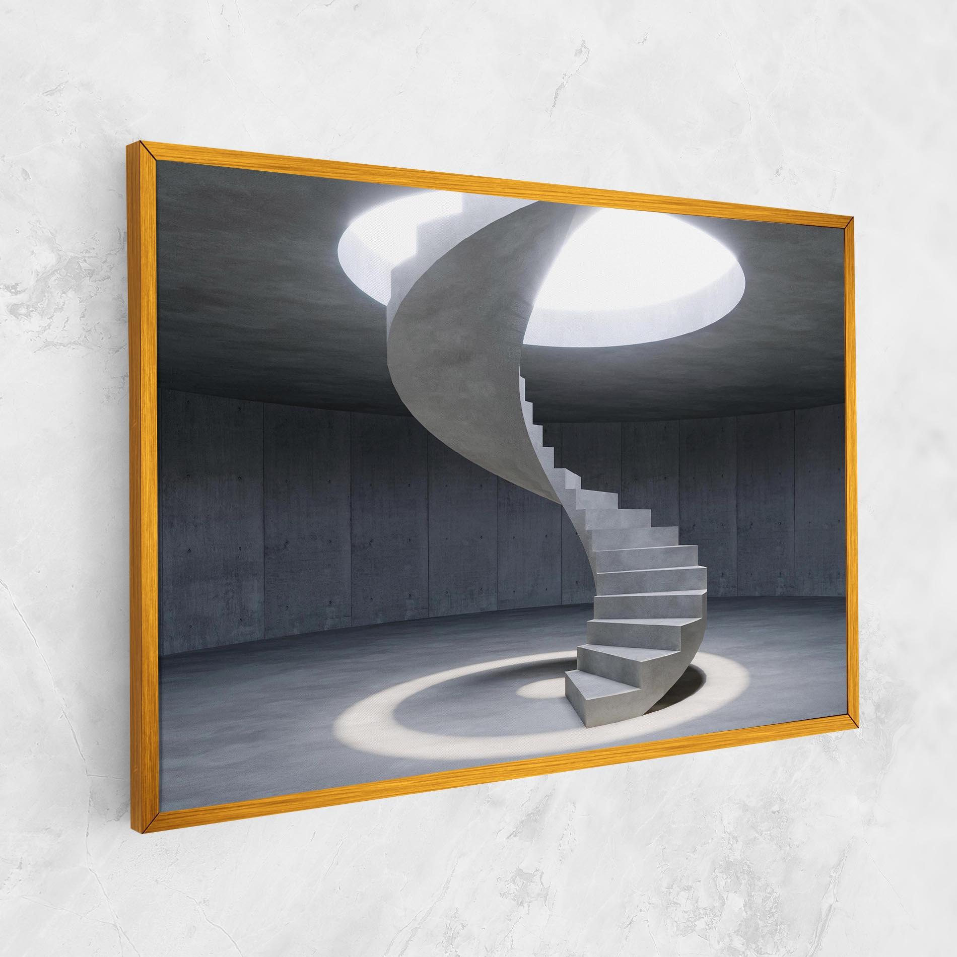 Leinwandbild Spiral White Staircase mockup 1