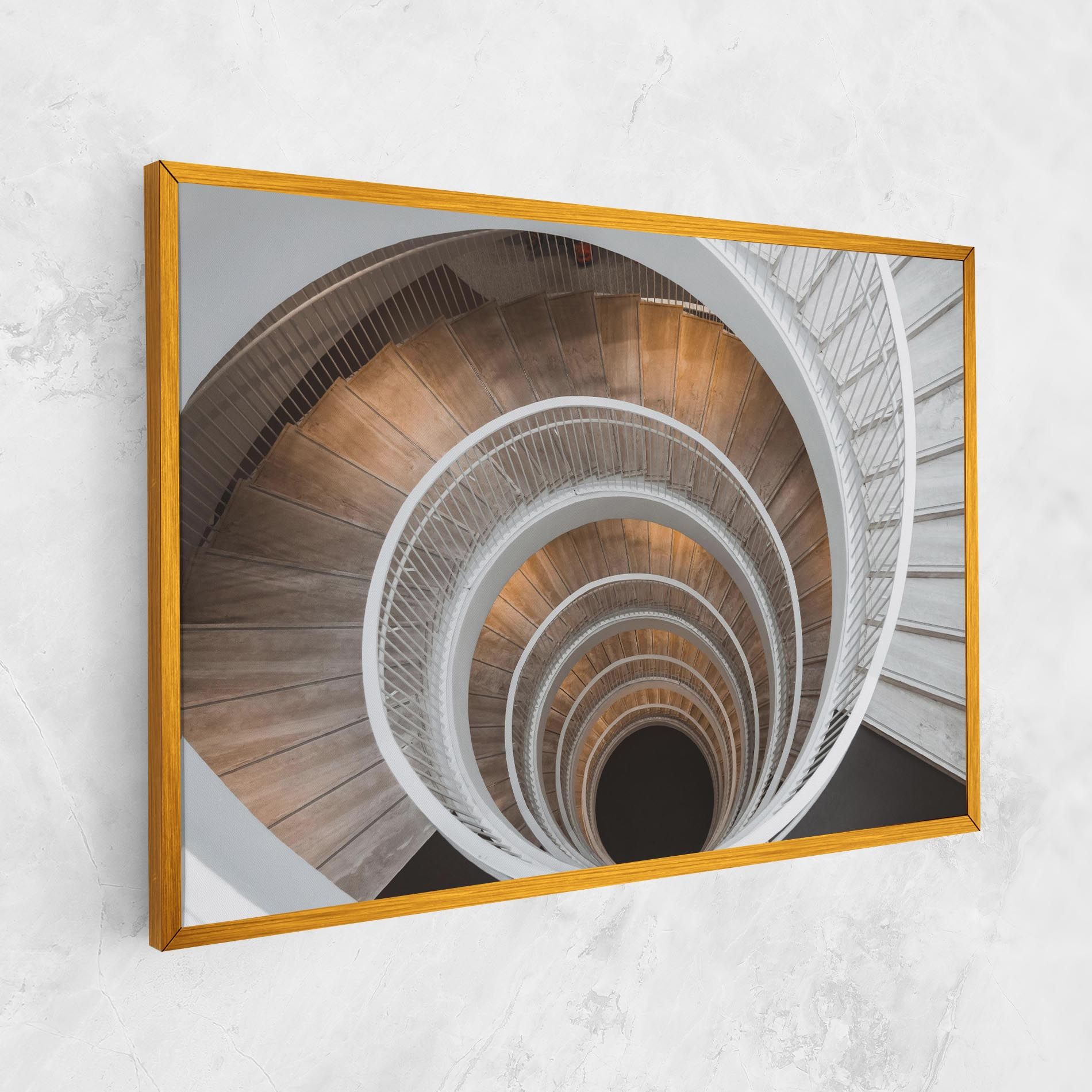 White Spiral Stairs mockup 1