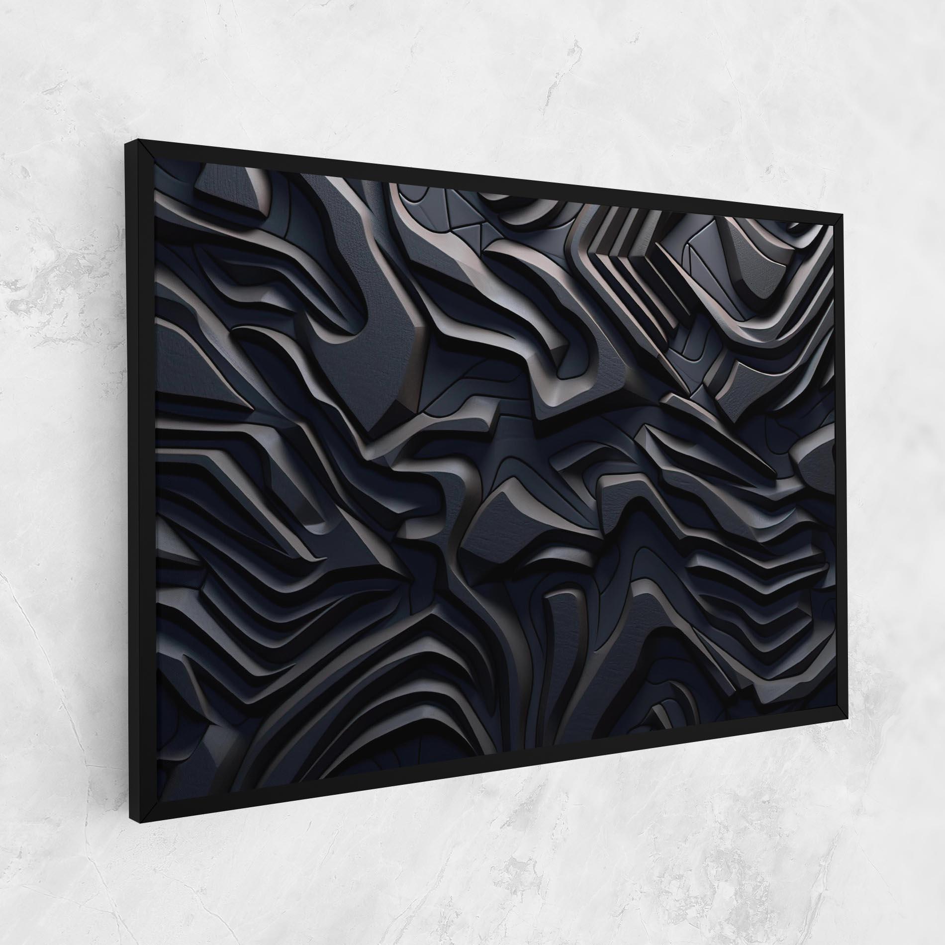 Leinwandbild Black 3d Lines mockup 1