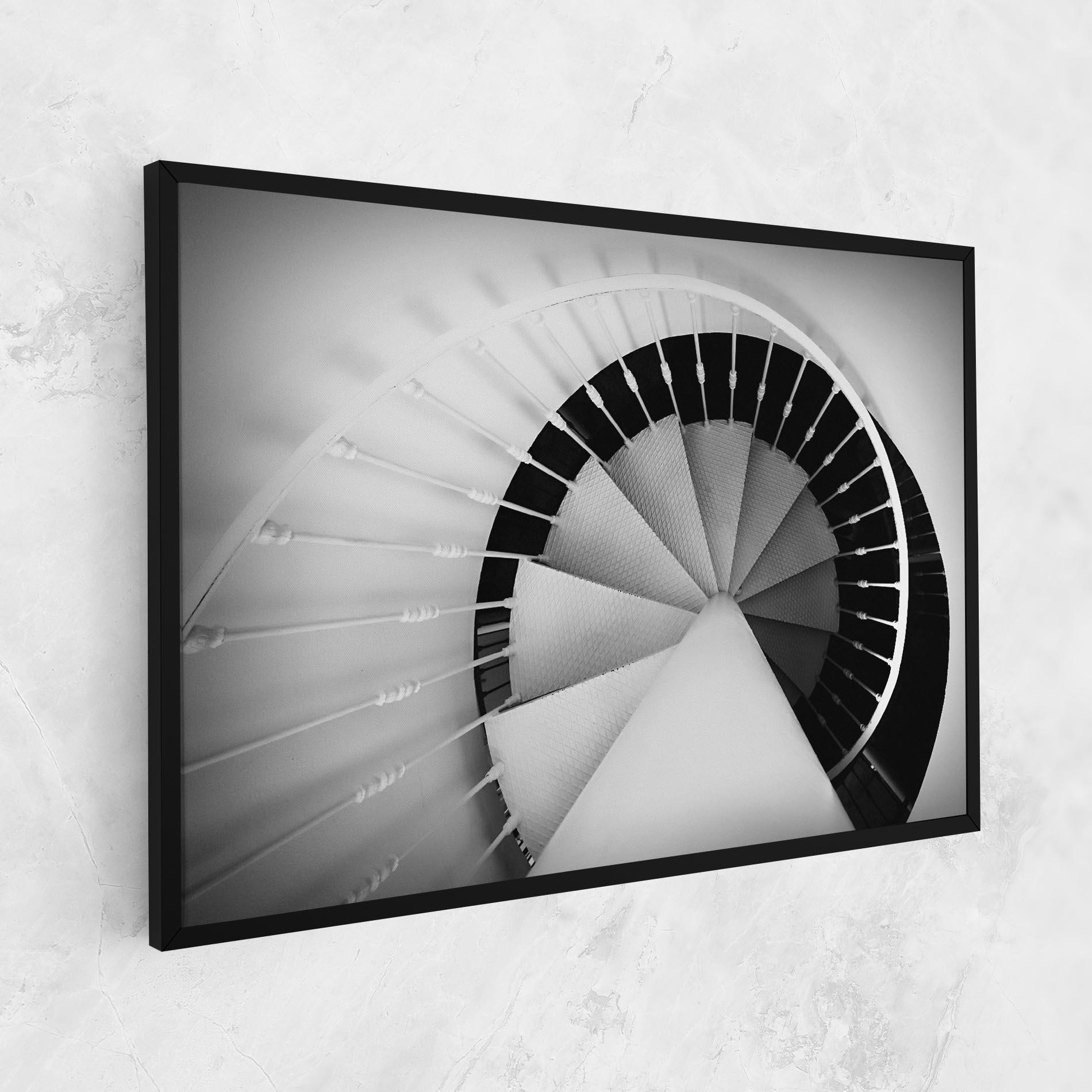 Leinwandbild Black Circle Stairs mockup 1