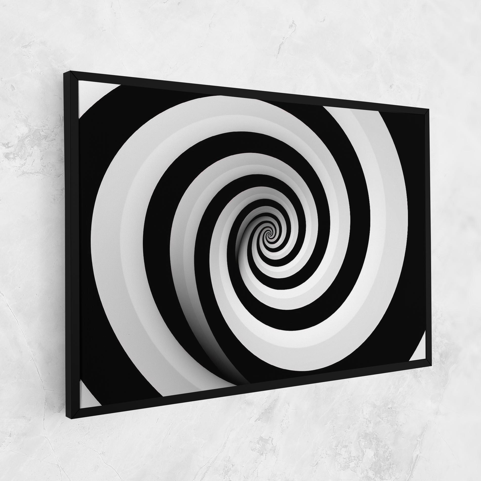 Leinwandbild Black White Spiral mockup 1