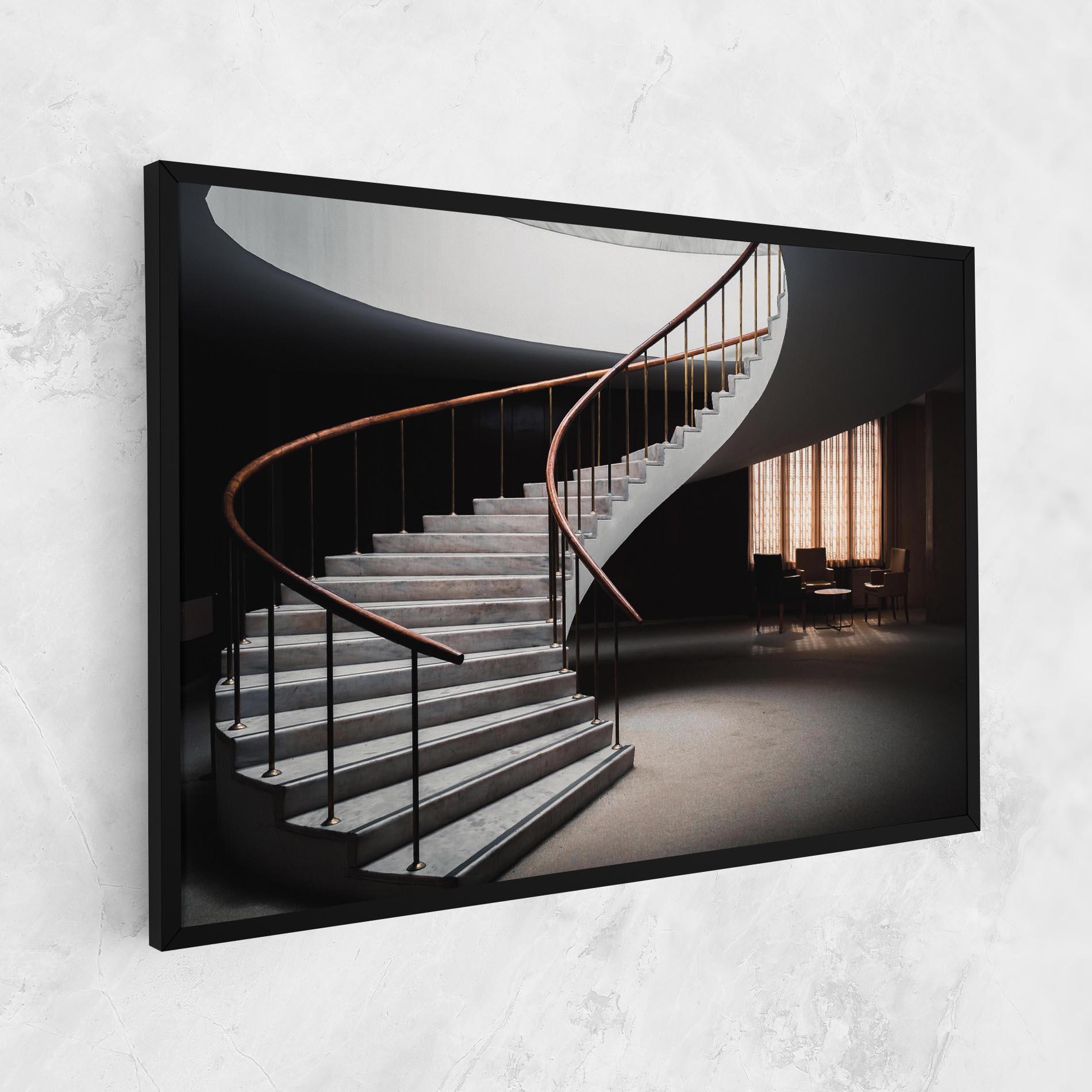 Leinwandbild Dark Room Stairs mockup 1