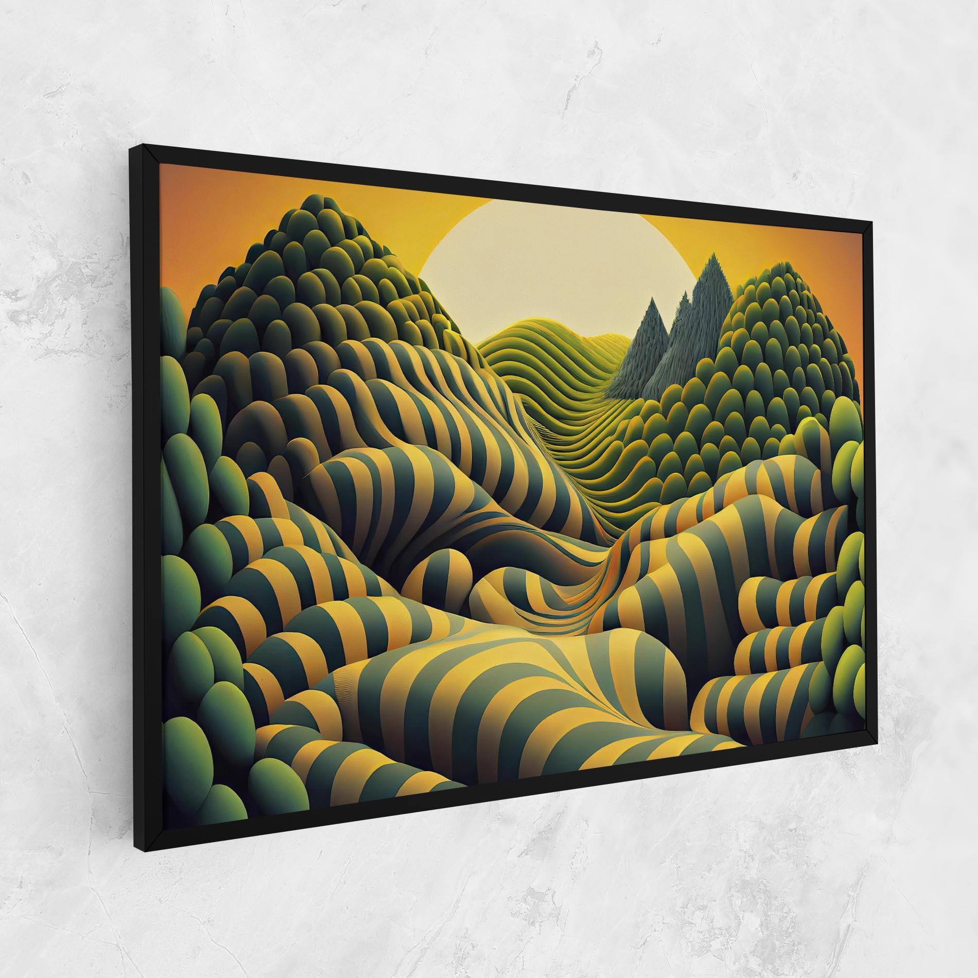 Leinwandbild Green Yellow View mockup 1