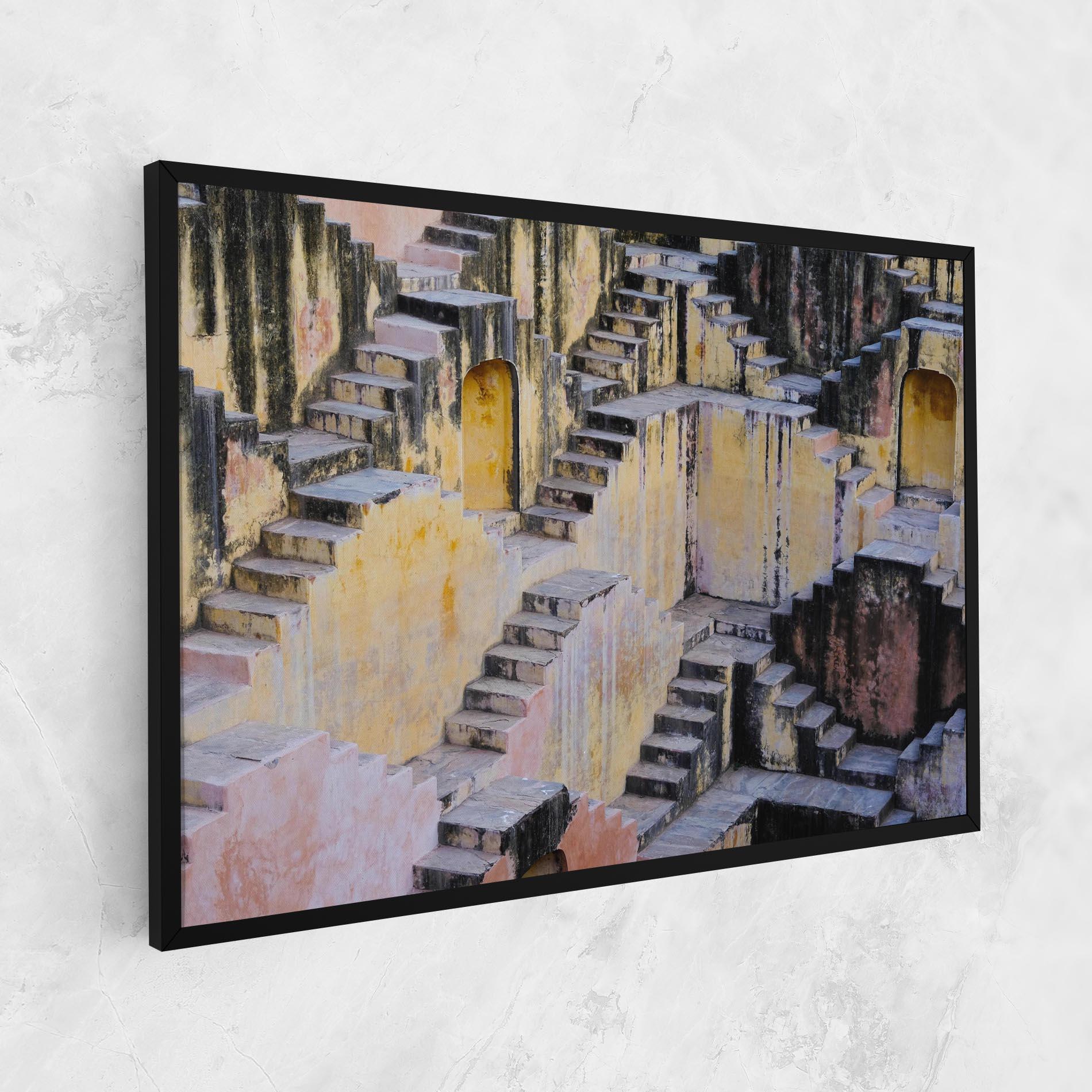 Leinwandbild Old Yellow Stairs mockup 1