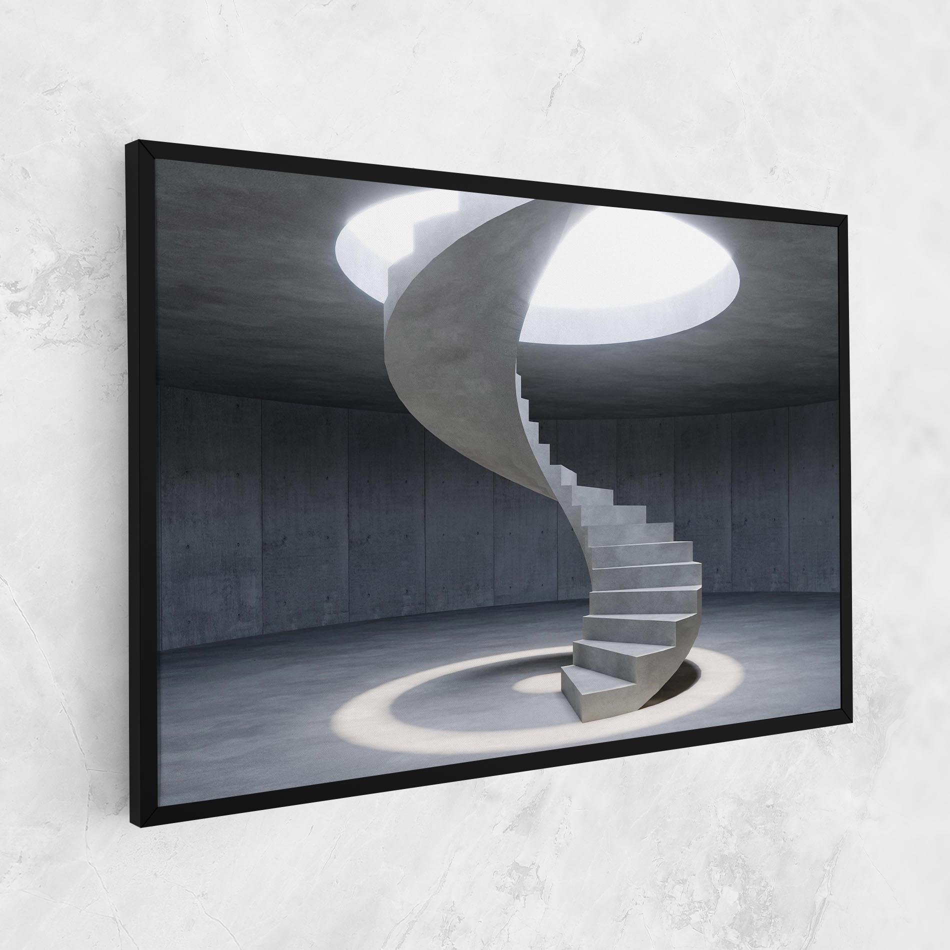 Leinwandbild Spiral White Staircase mockup 1