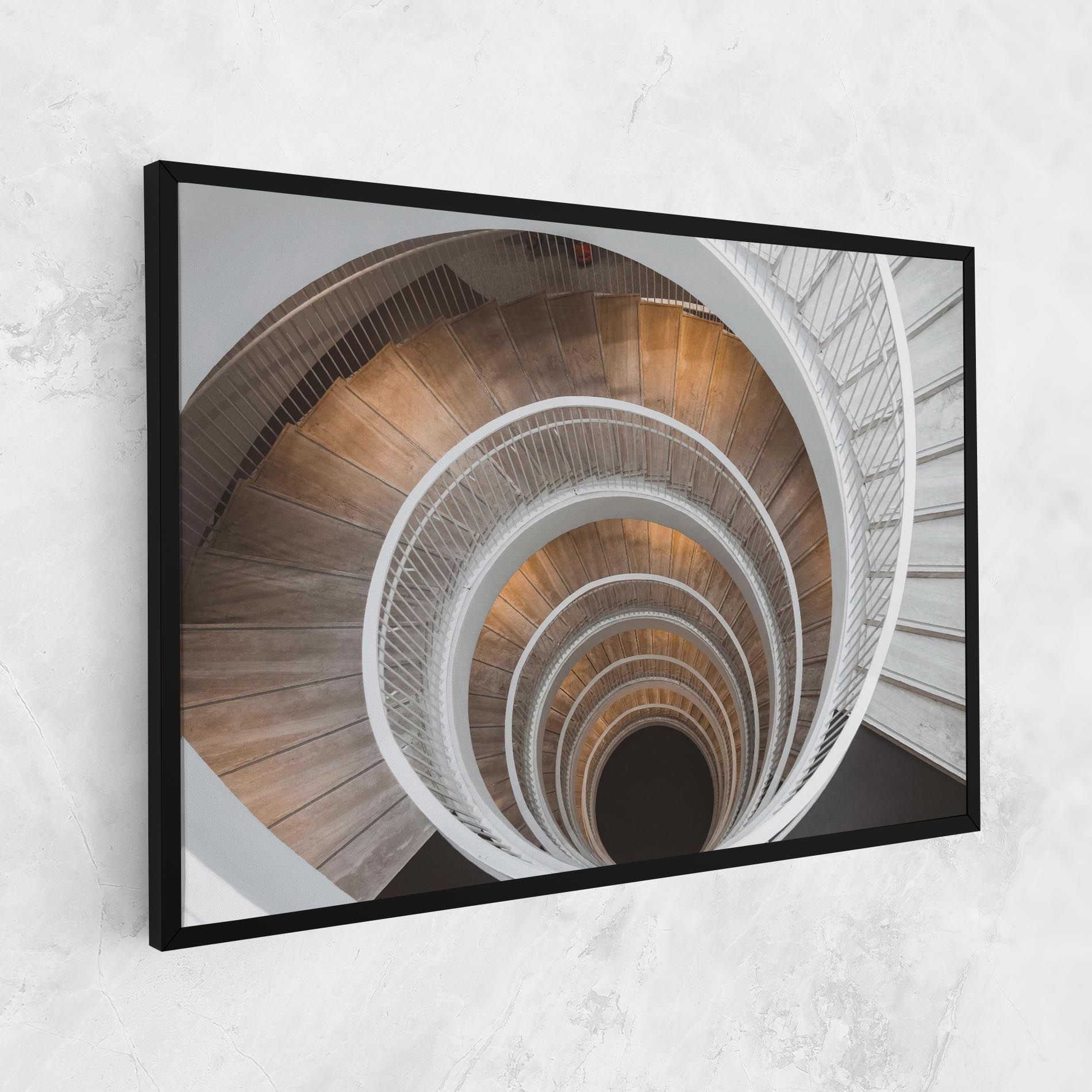 White Spiral Stairs mockup 1
