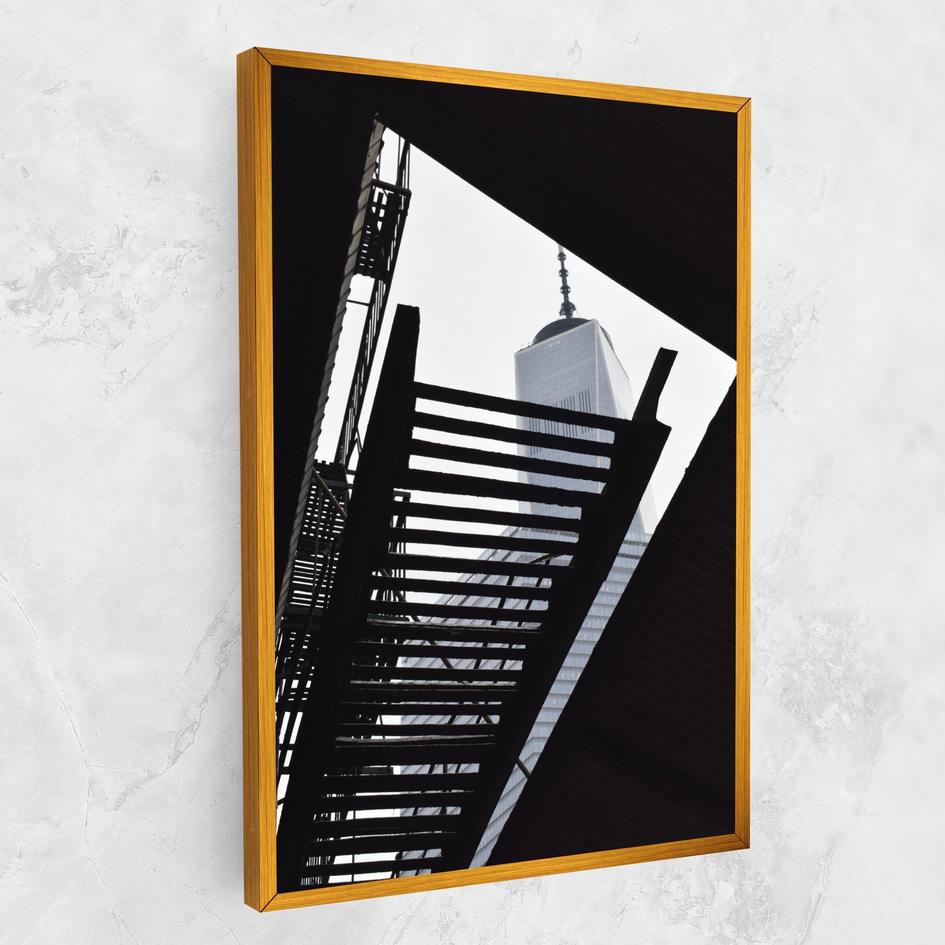 Leinwandbild Black Stairs Floating mockup 1
