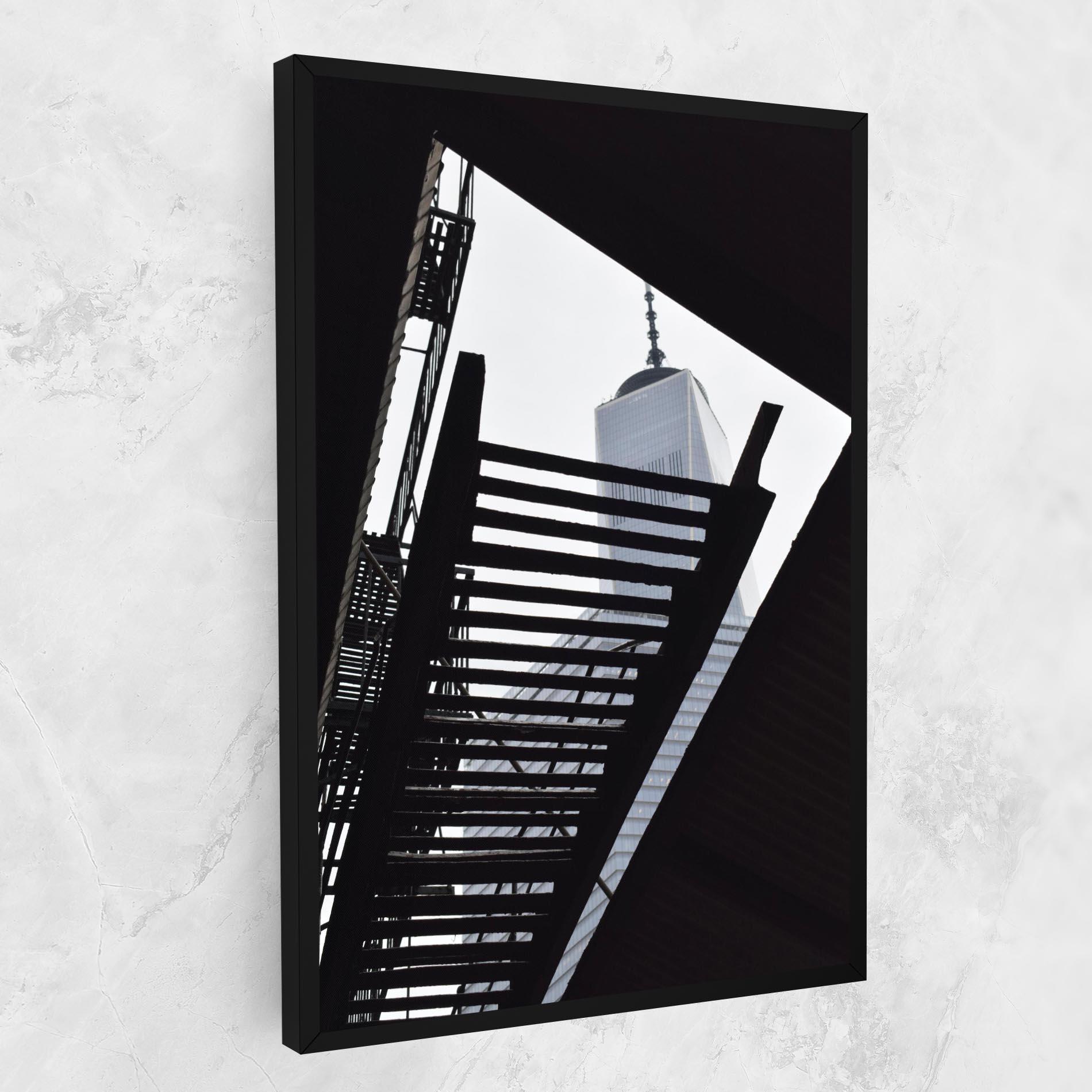 Leinwandbild Black Stairs Floating mockup 1