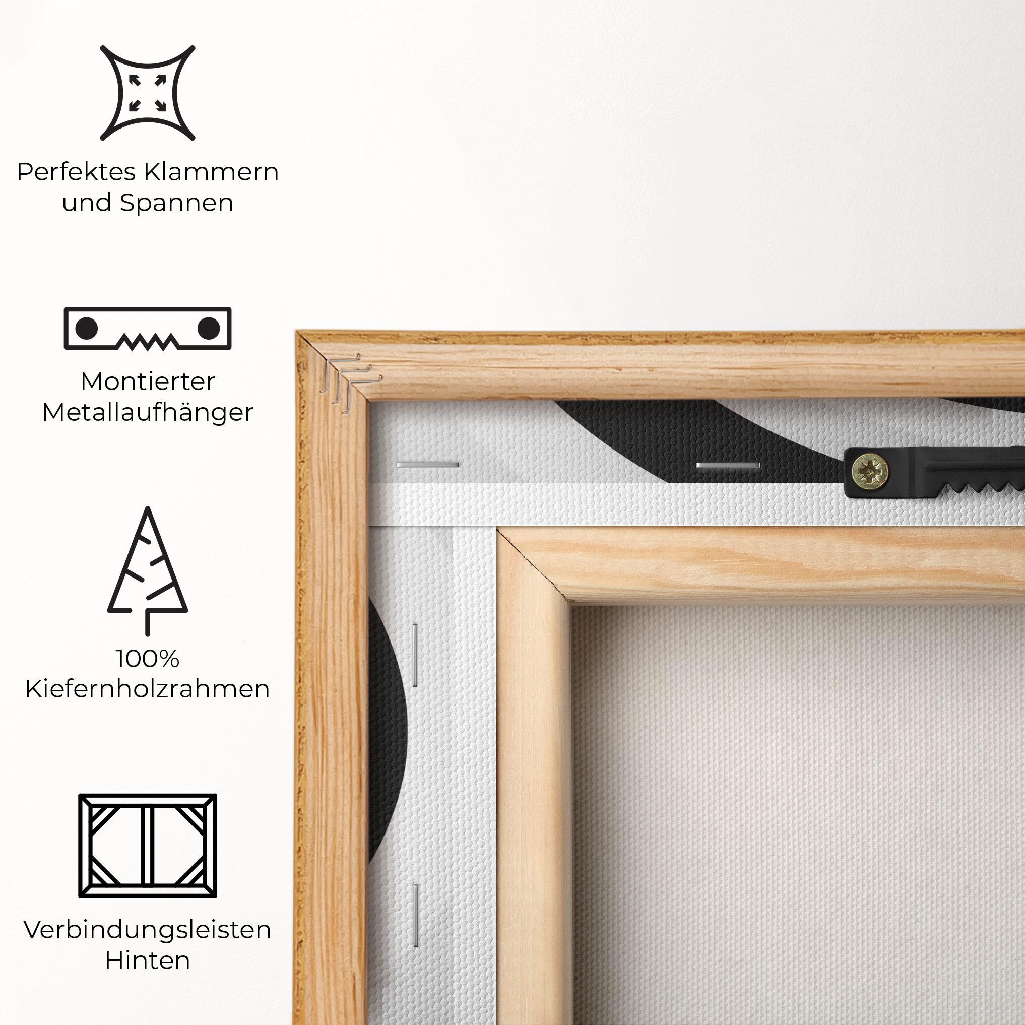 Leinwandbild Black White Spiral mockup 5