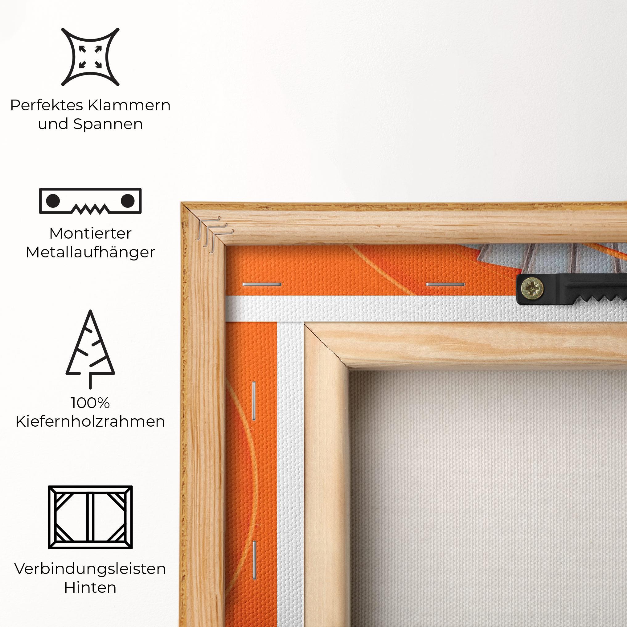 Leinwandbild Grey Orange Stairs mockup 5