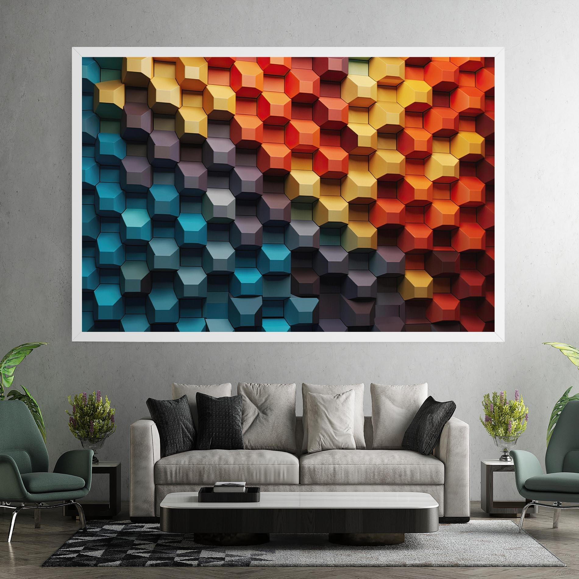 Leinwandbild 3d Sqare Mix mockup 7