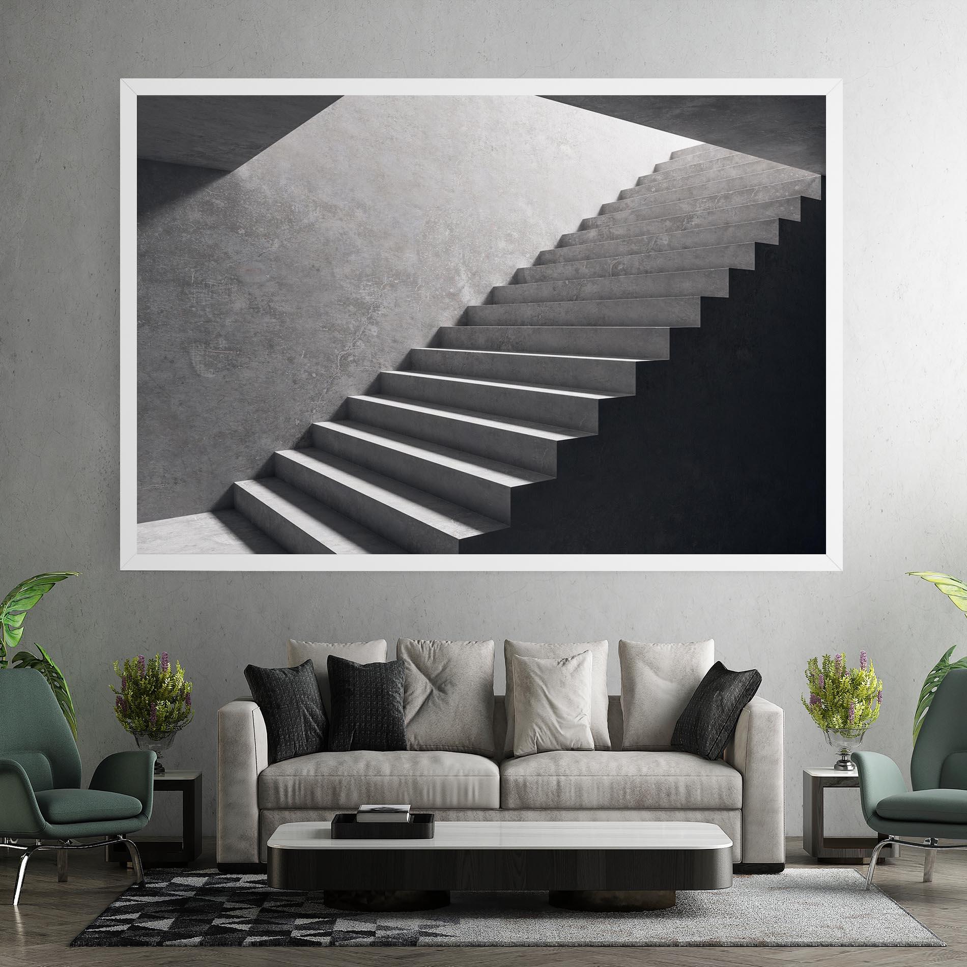 Leinwandbild Concrete Stairs mockup 7