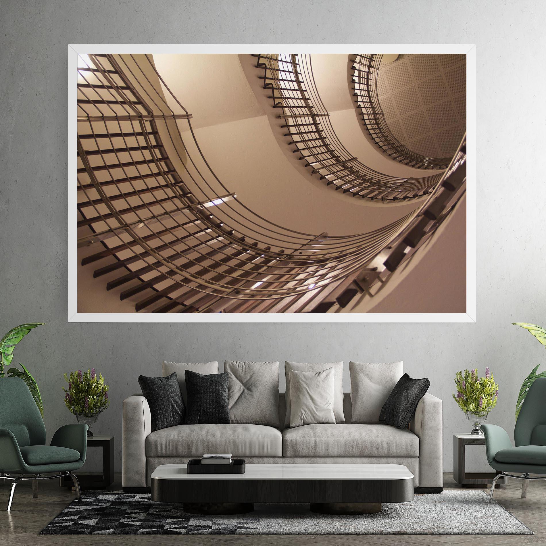 Leinwandbild Cream Stairs mockup 7