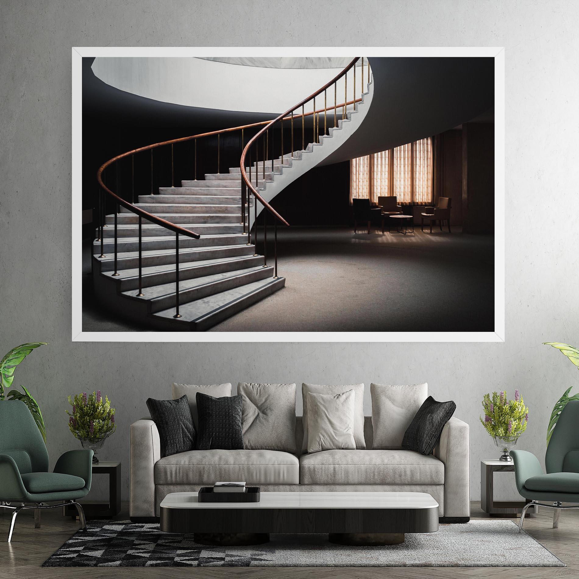 Leinwandbild Dark Room Stairs mockup 7