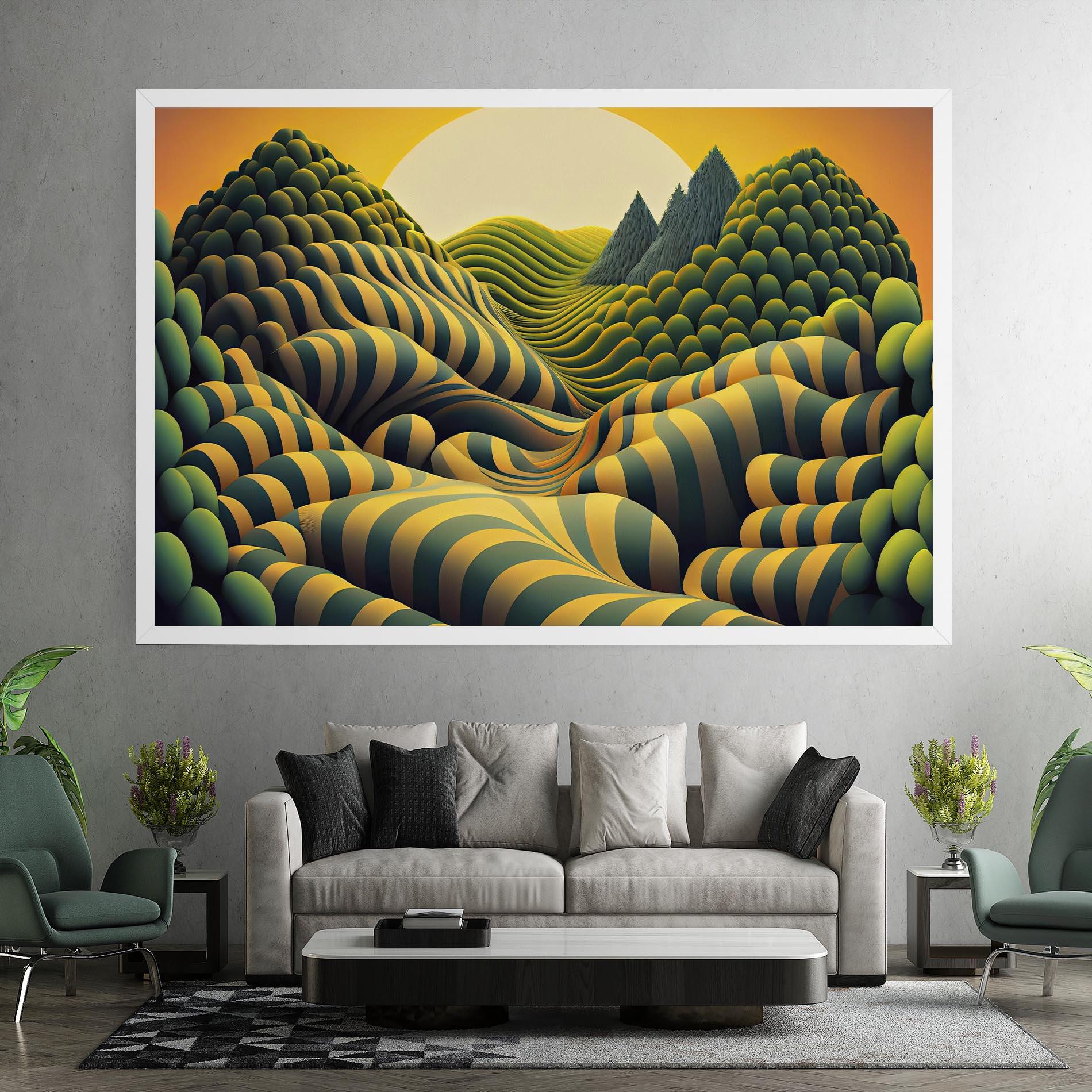 Leinwandbild Green Yellow View mockup 7