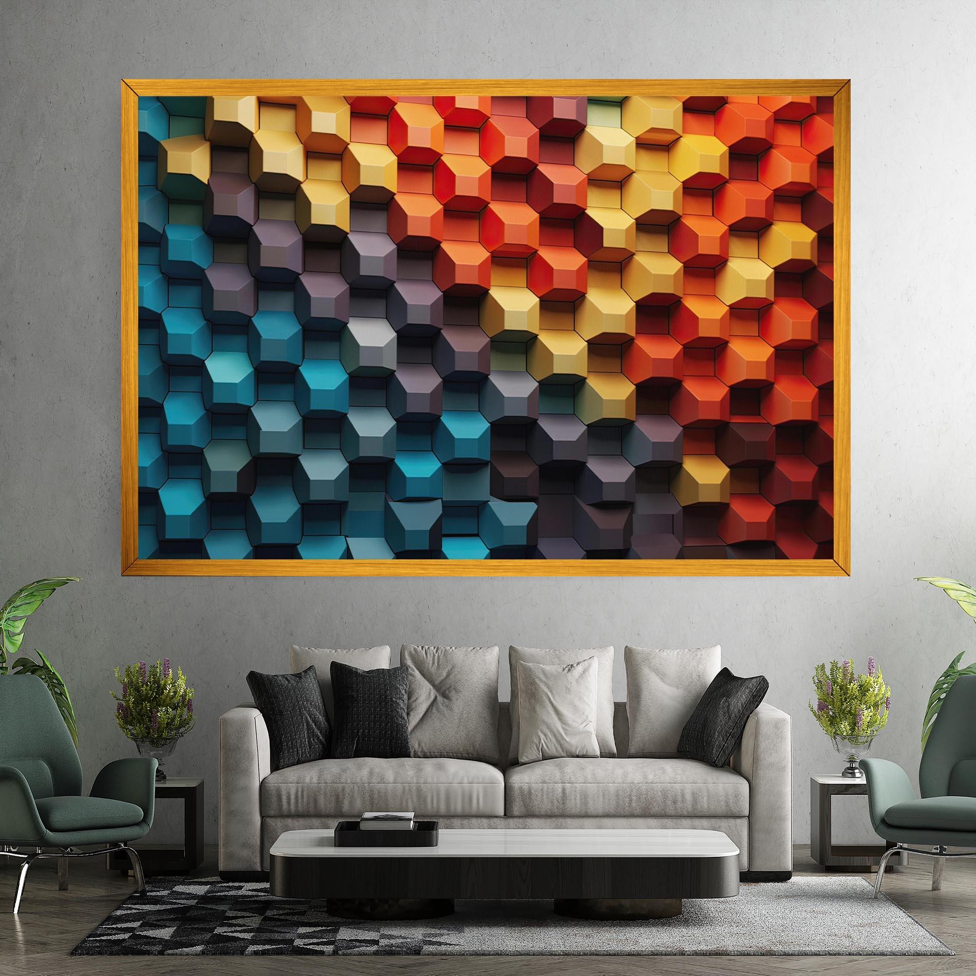 Leinwandbild 3d Sqare Mix mockup 7