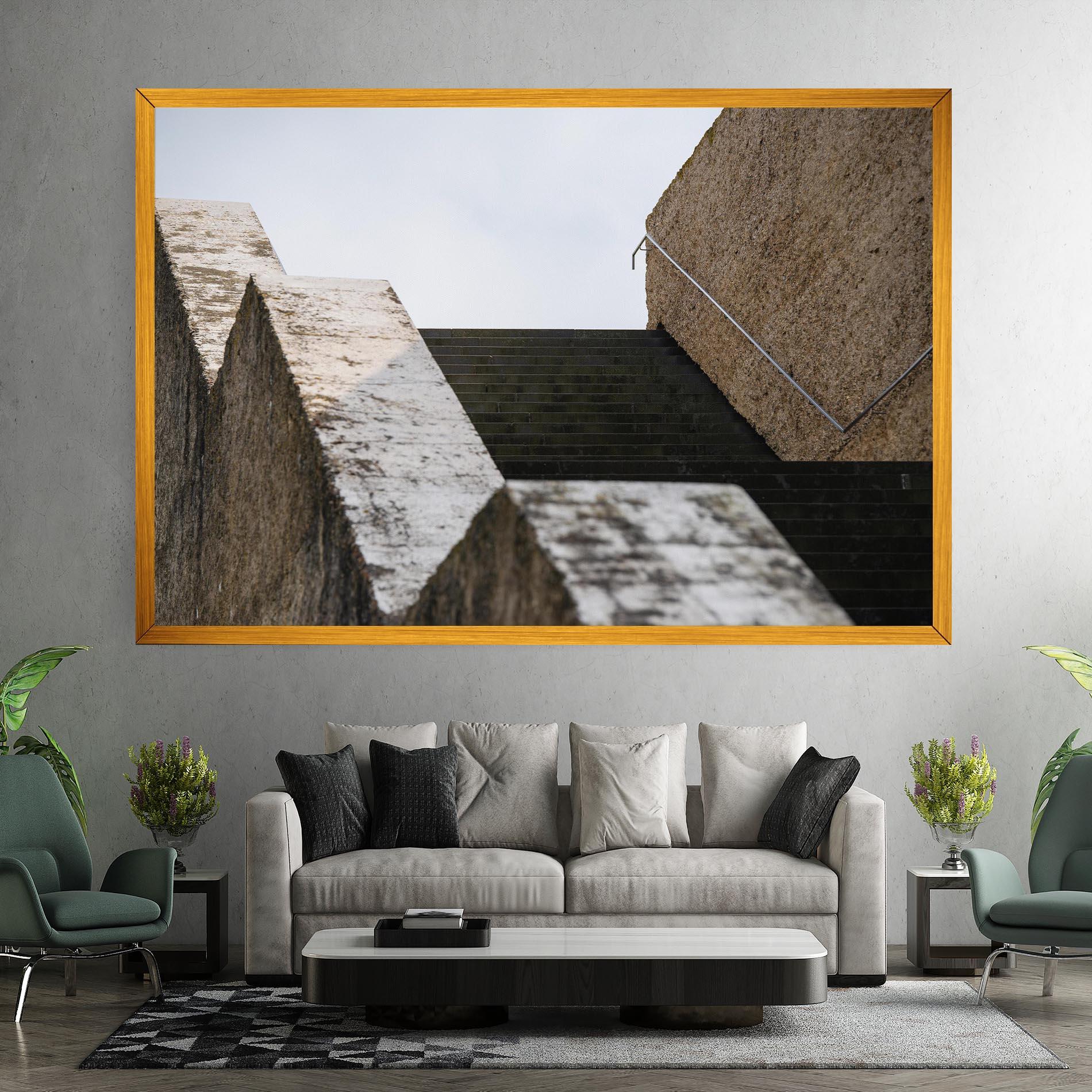 Leinwandbild Black Stairs mockup 7