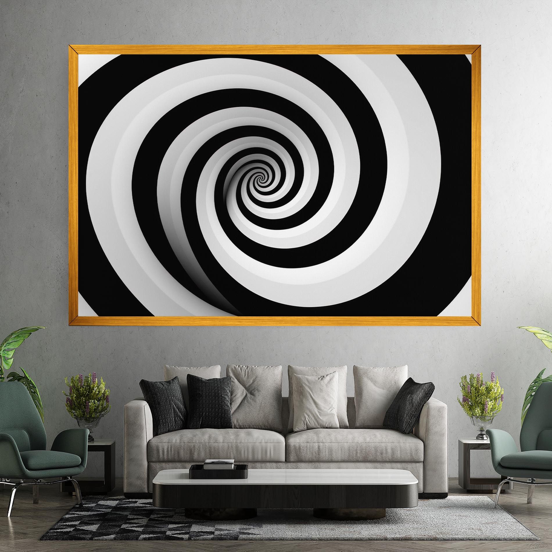 Black White Spiral mockup 7