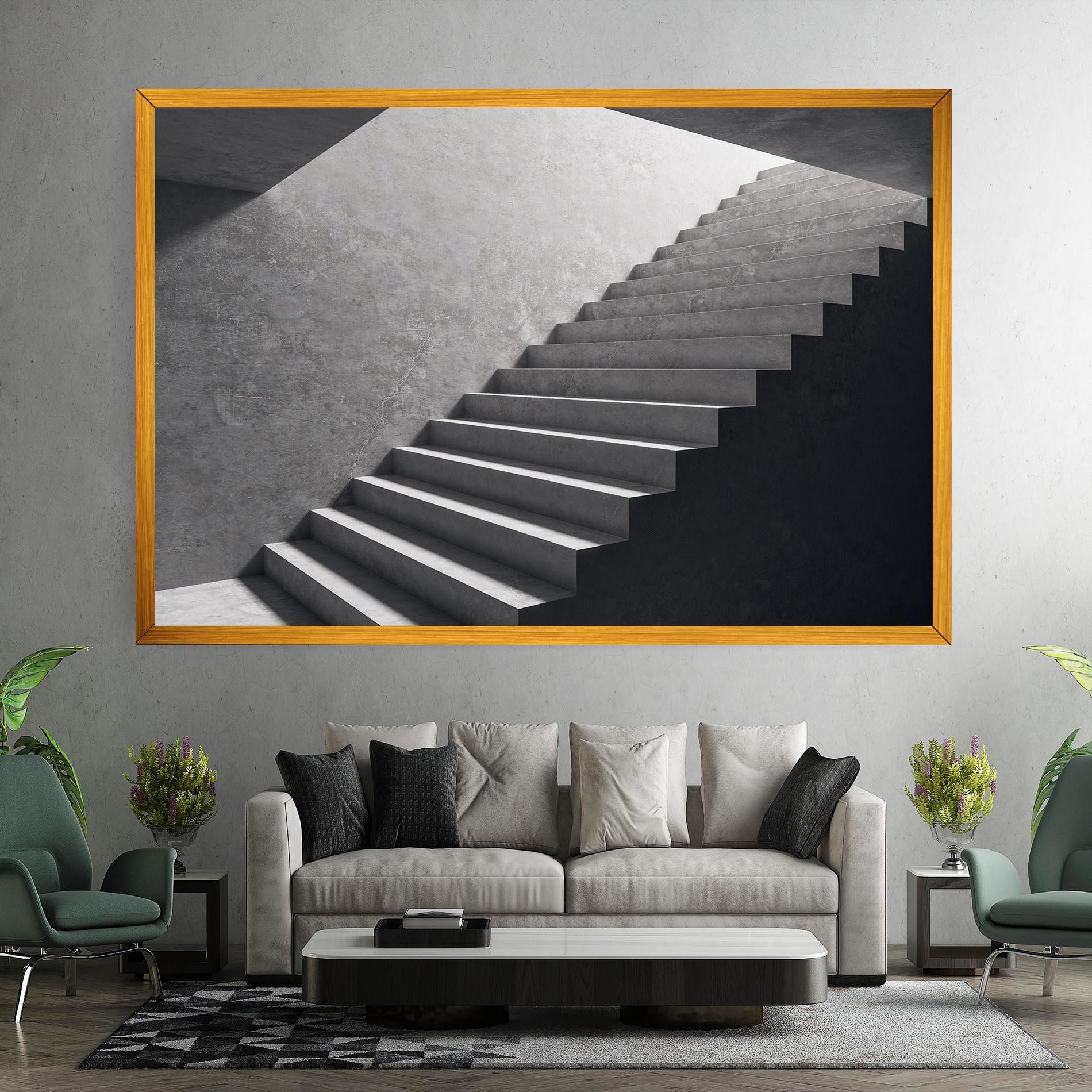 Leinwandbild Concrete Stairs mockup 7