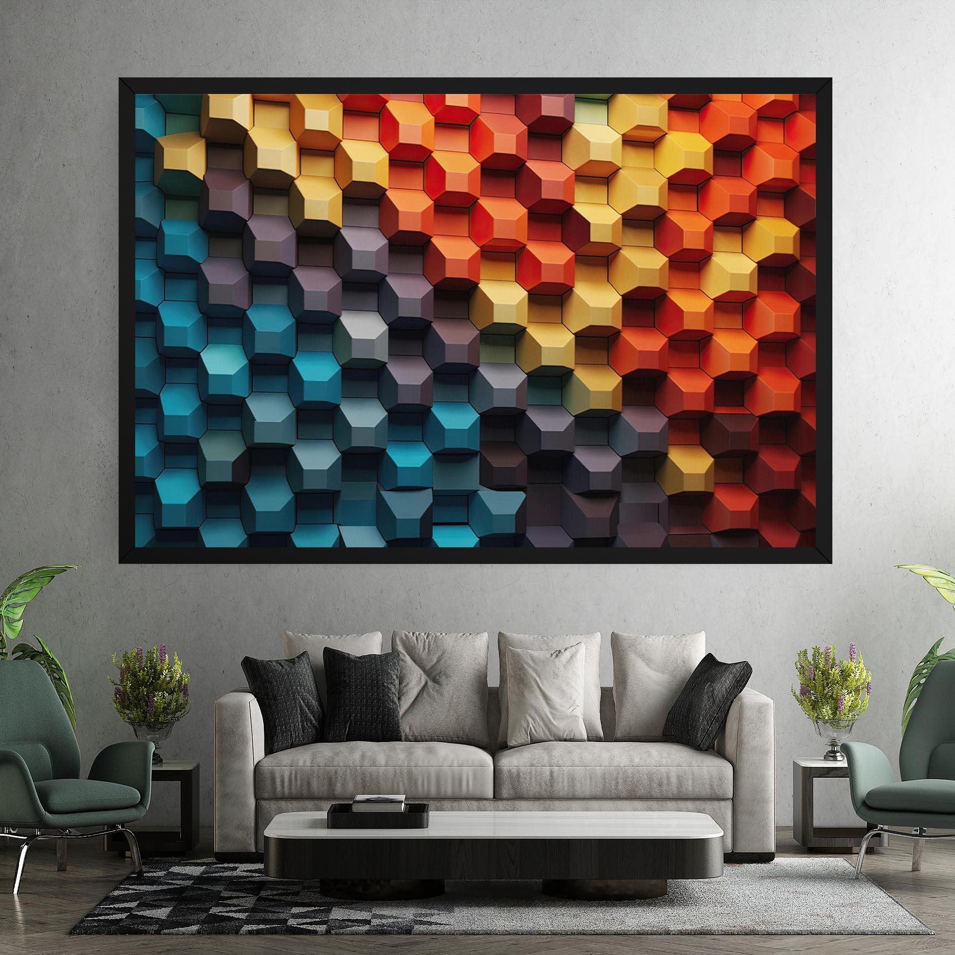 Leinwandbild 3d Sqare Mix mockup 7