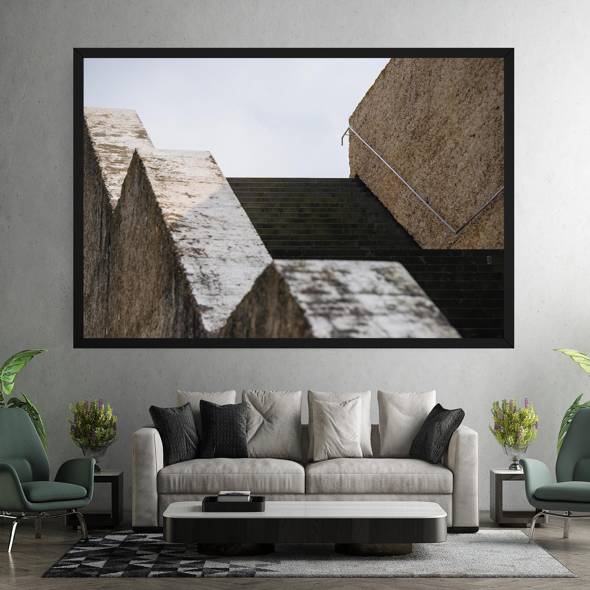 Leinwandbild Black Stairs mockup 7