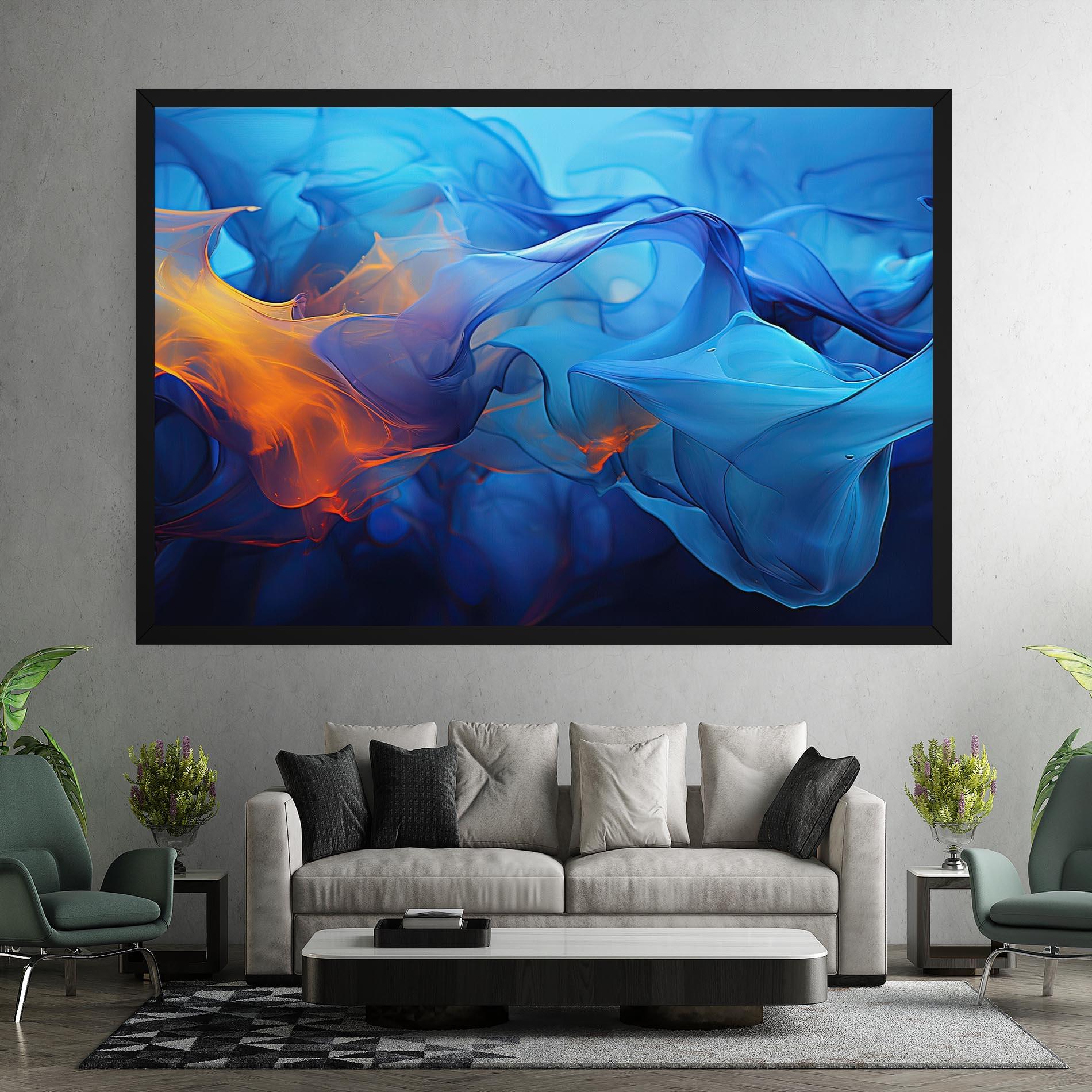 Leinwandbild Blue Orange Floating mockup 7