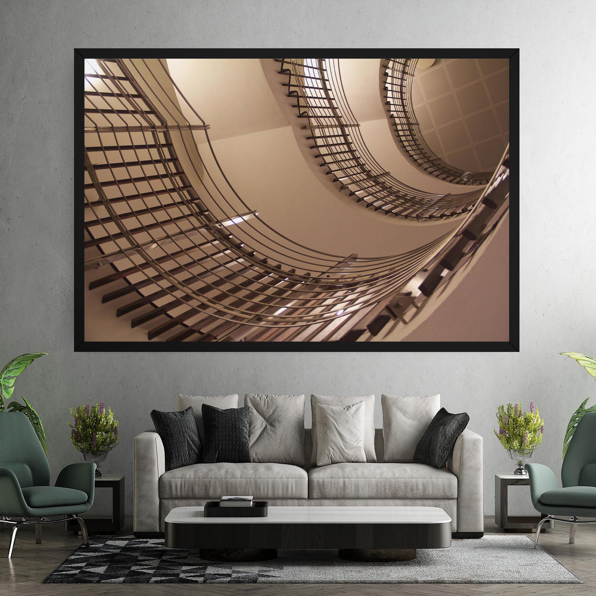Leinwandbild Cream Stairs mockup 7