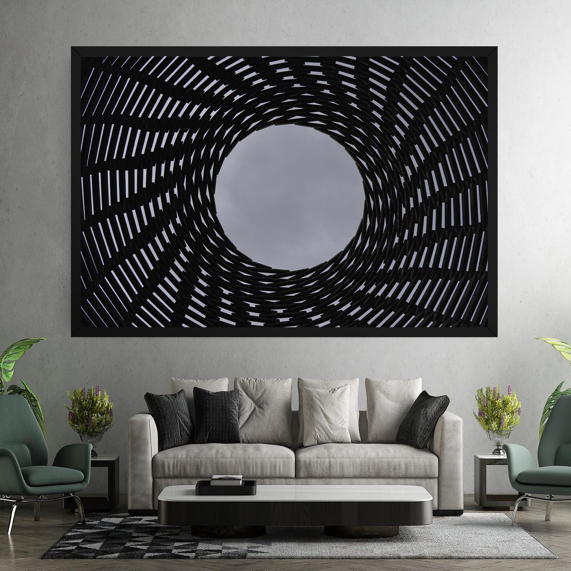 Leinwandbild Grey Circle Lines mockup 7