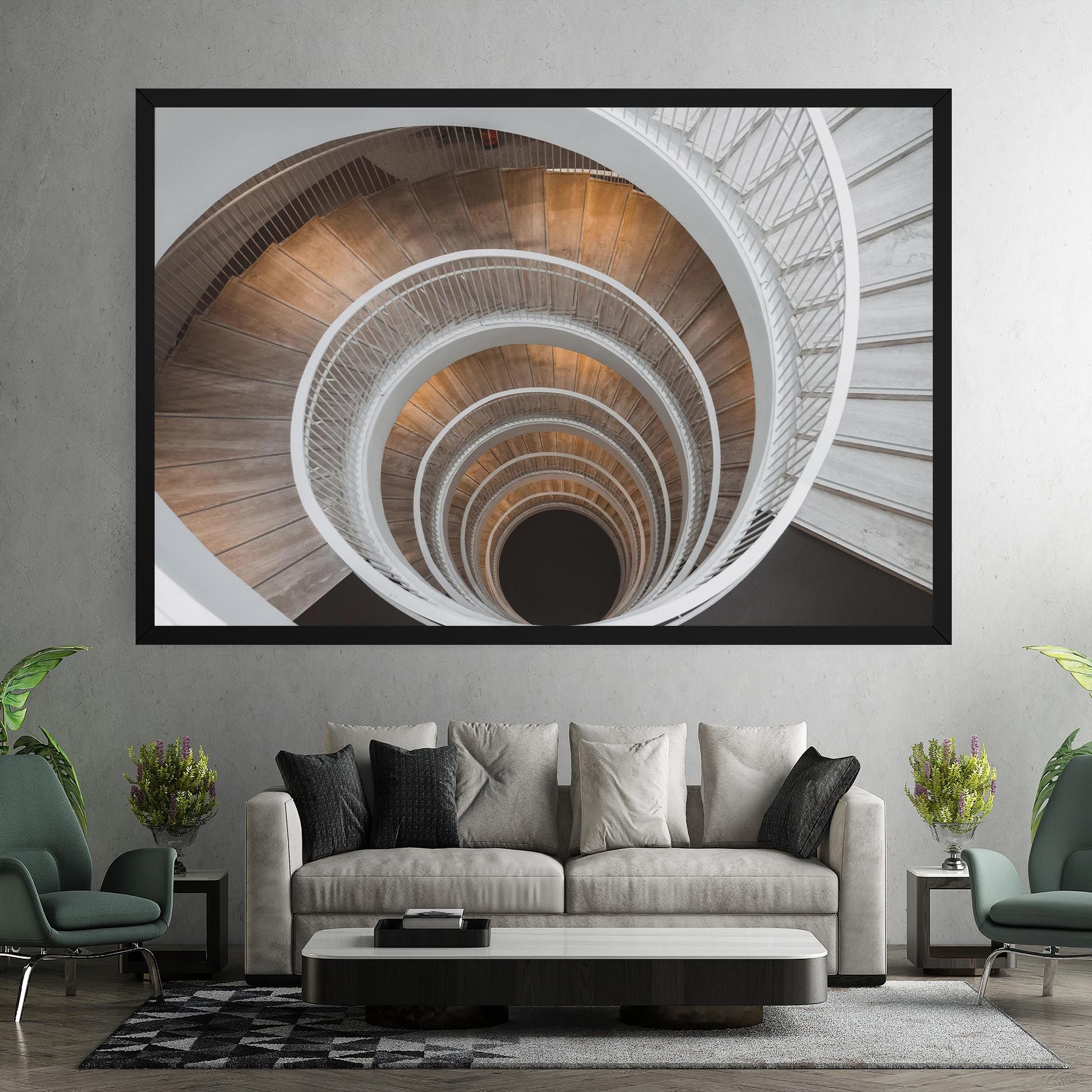 White Spiral Stairs mockup 7