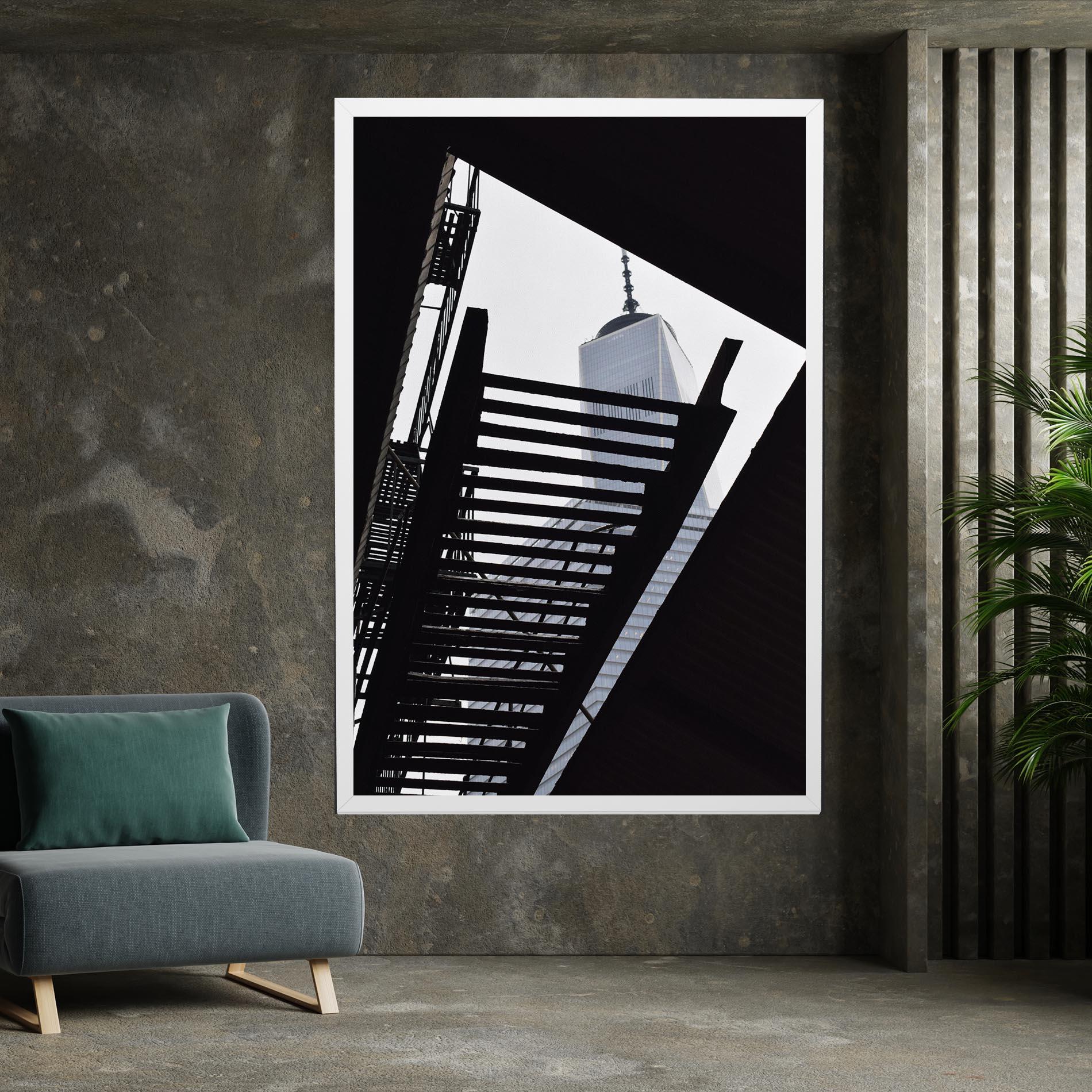 Leinwandbild Black Stairs Floating mockup 7