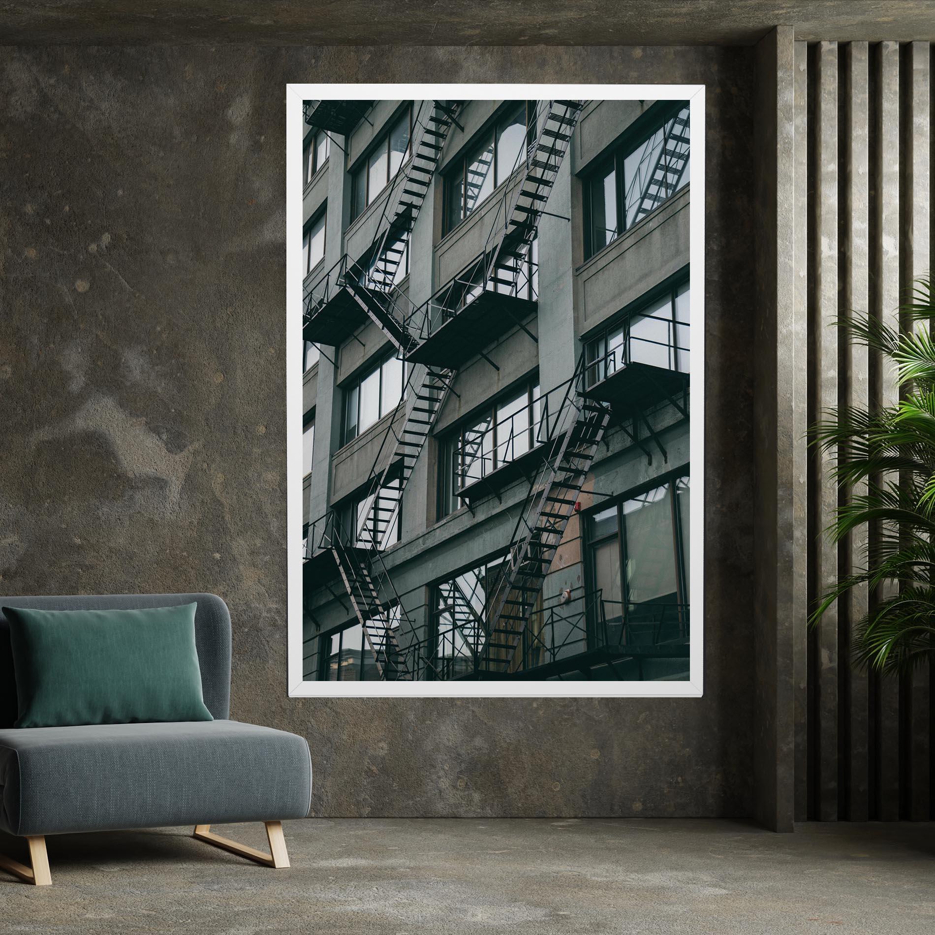 Leinwandbild Building Stairs mockup 7