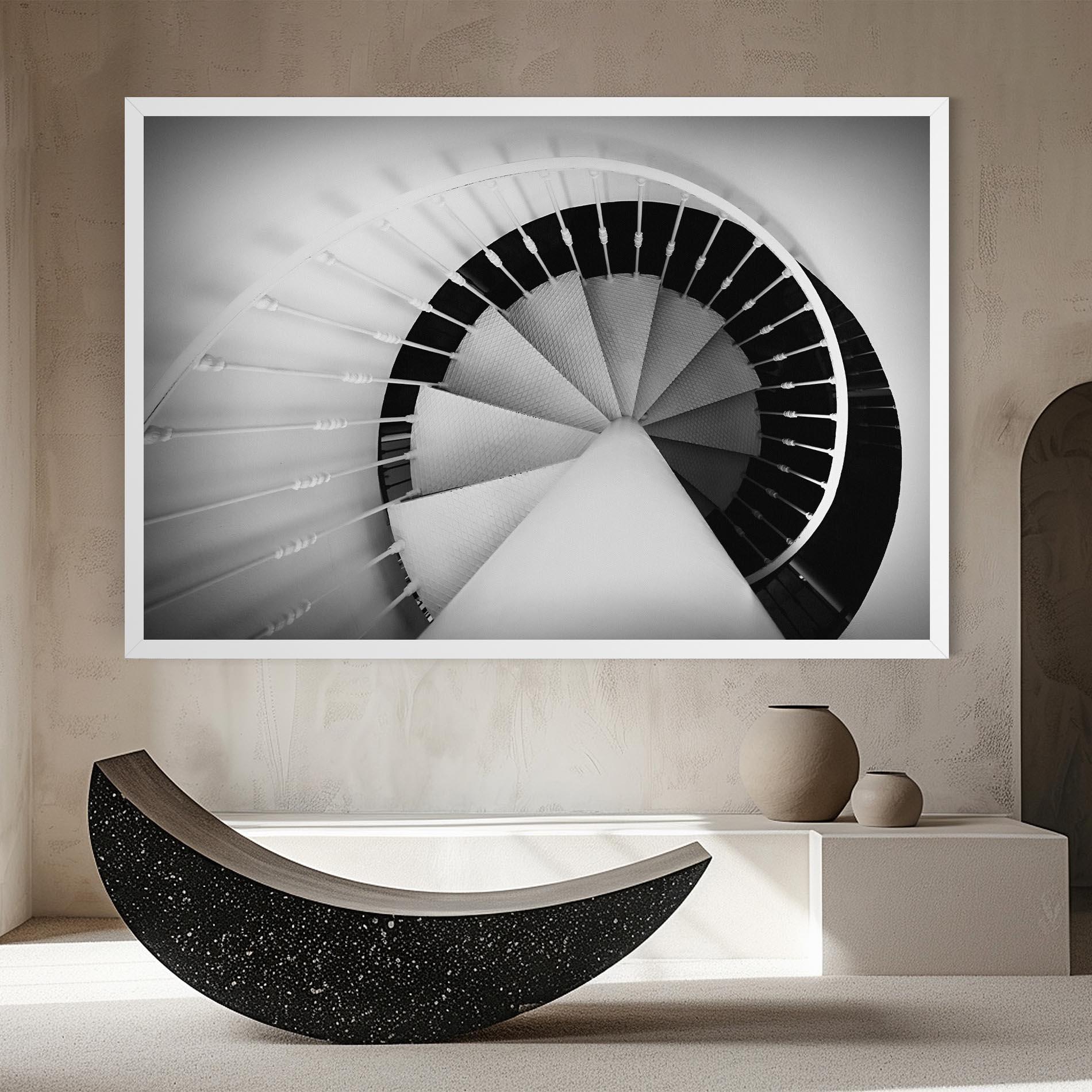 Leinwandbild Black Circle Stairs mockup 8