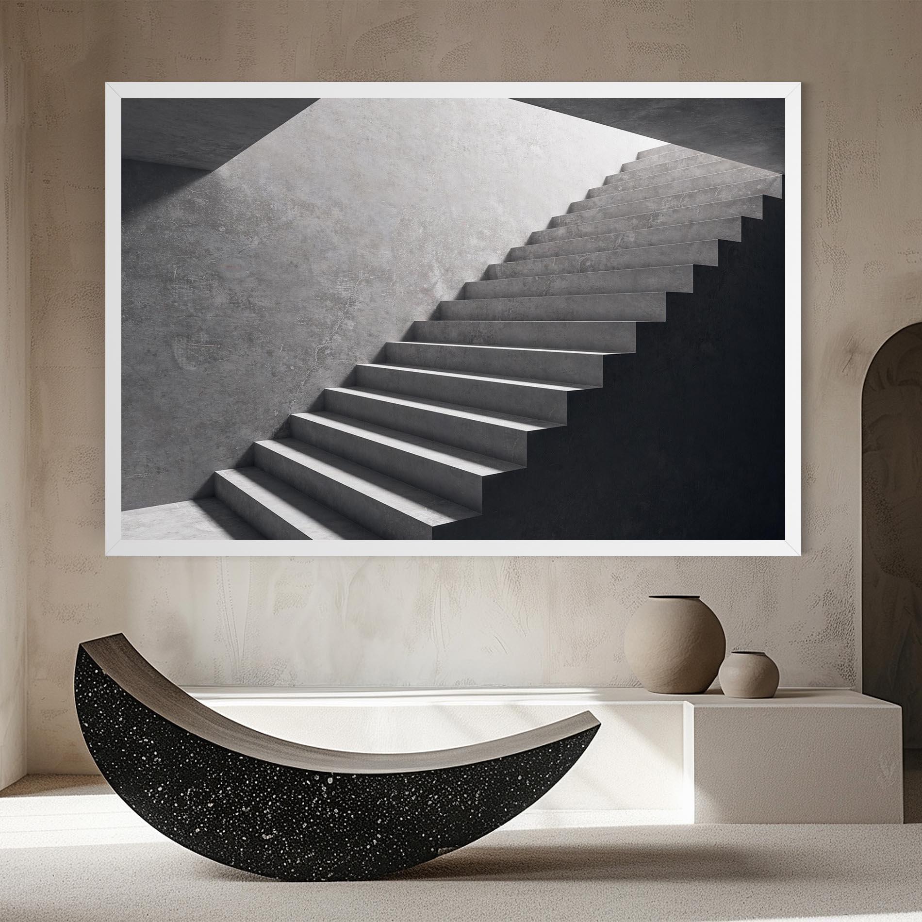 Leinwandbild Concrete Stairs mockup 8