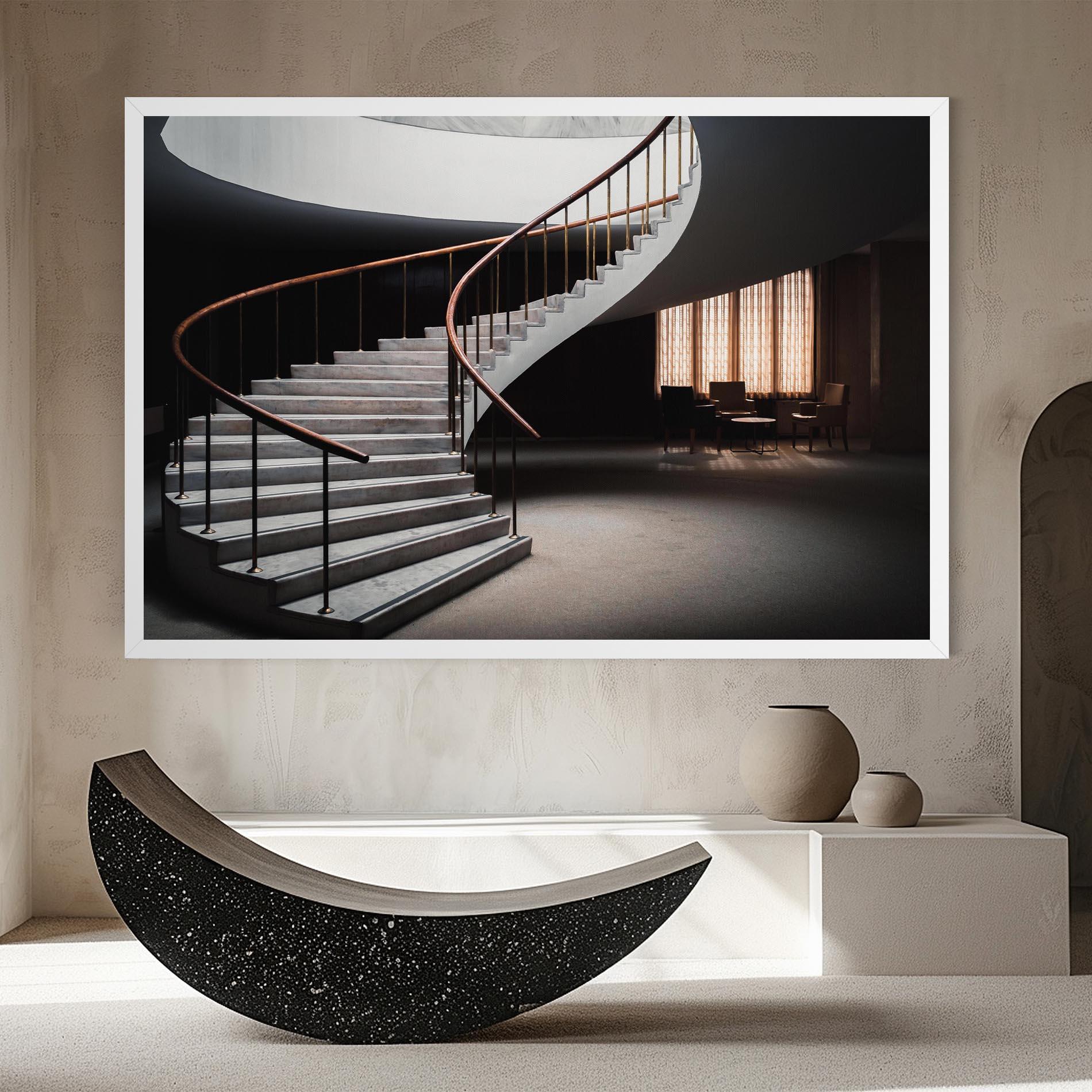 Leinwandbild Dark Room Stairs mockup 8