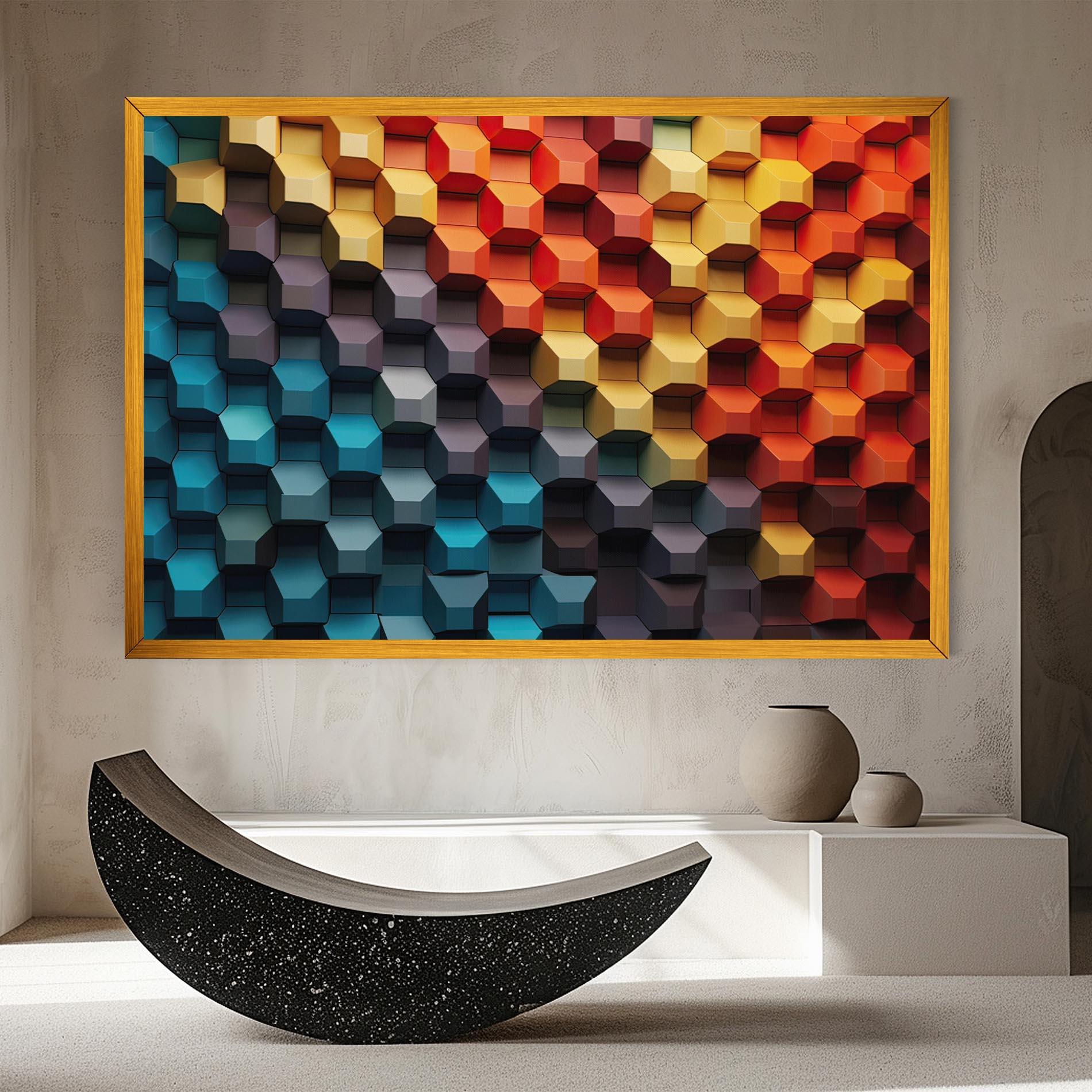 Leinwandbild 3d Sqare Mix mockup 8