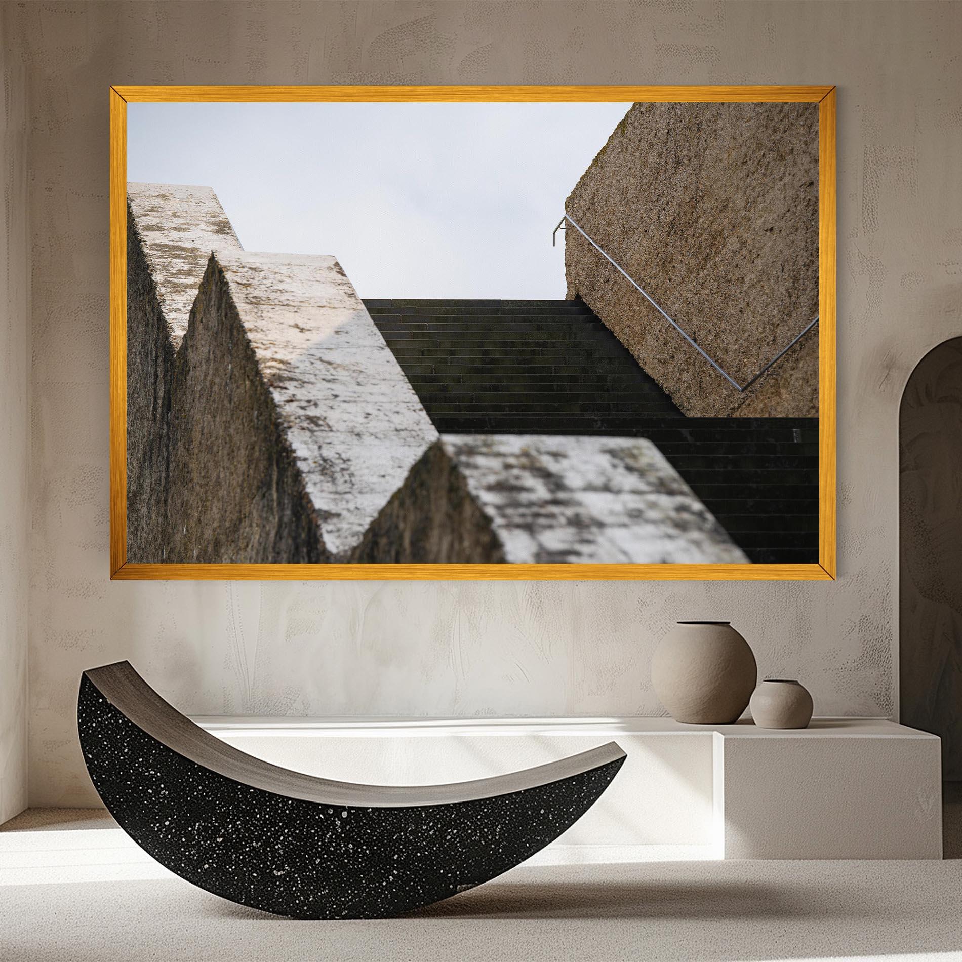 Leinwandbild Black Stairs mockup 8
