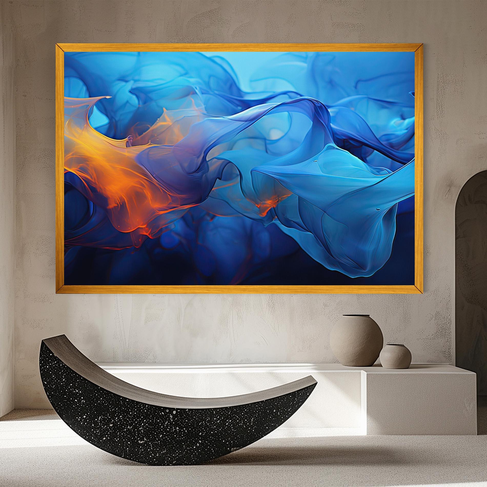 Leinwandbild Blue Orange Floating mockup 8