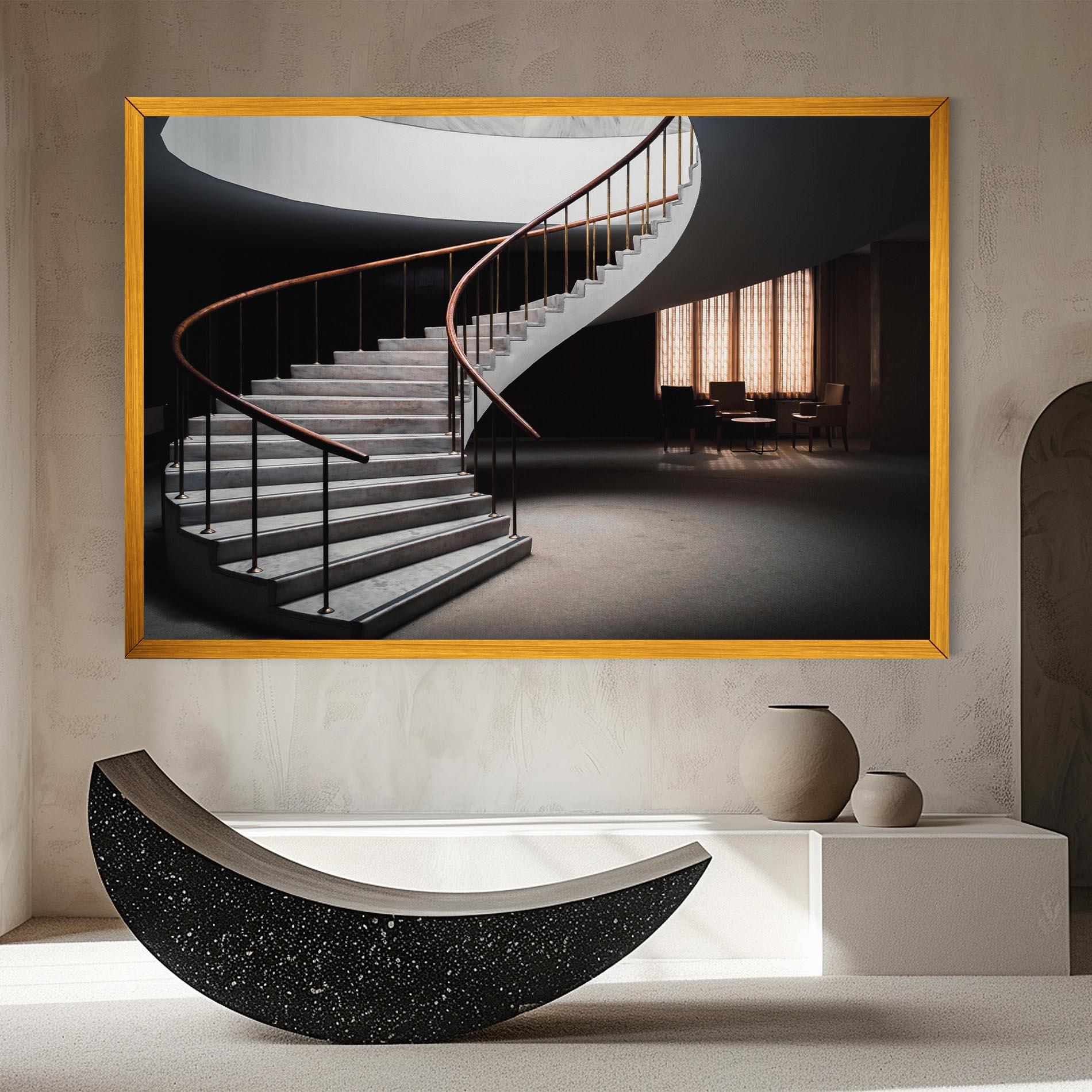 Leinwandbild Dark Room Stairs mockup 8