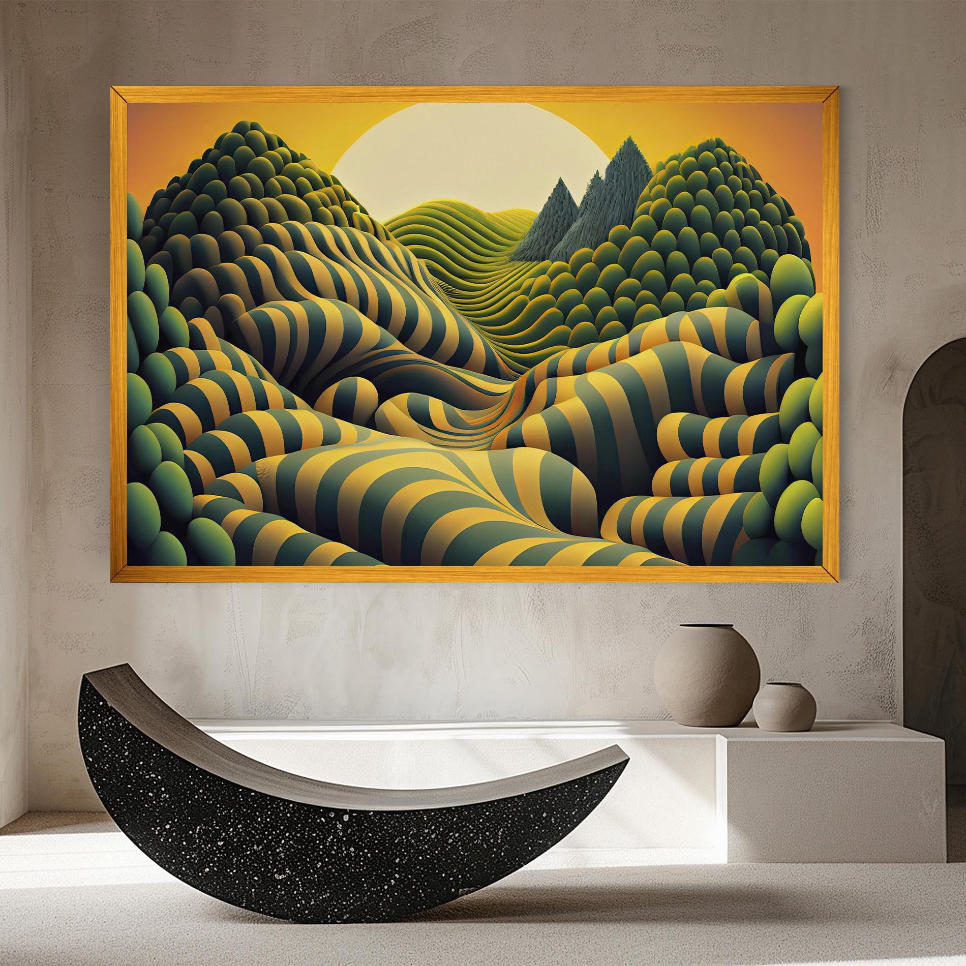 Leinwandbild Green Yellow View mockup 8