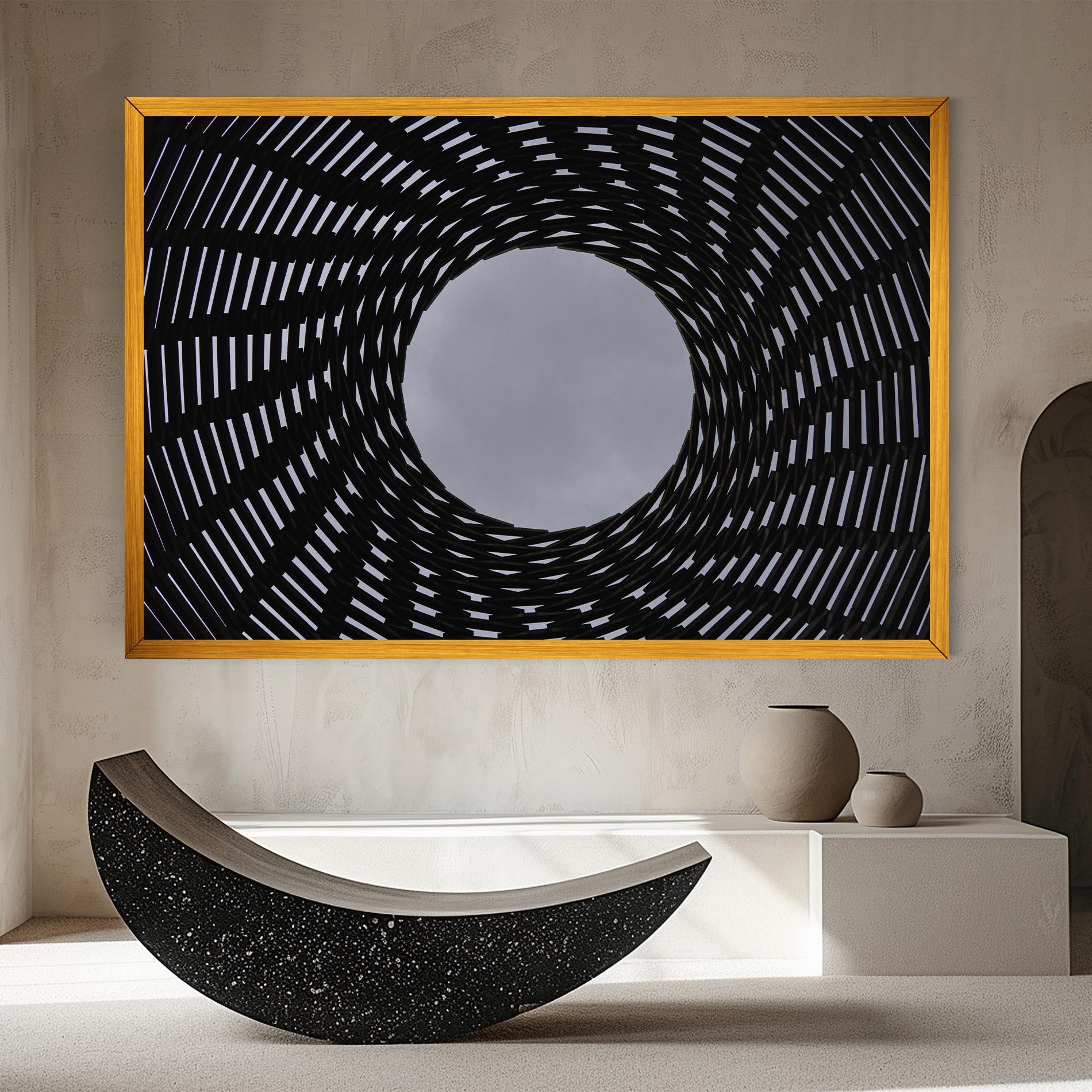 Leinwandbild Grey Circle Lines mockup 8