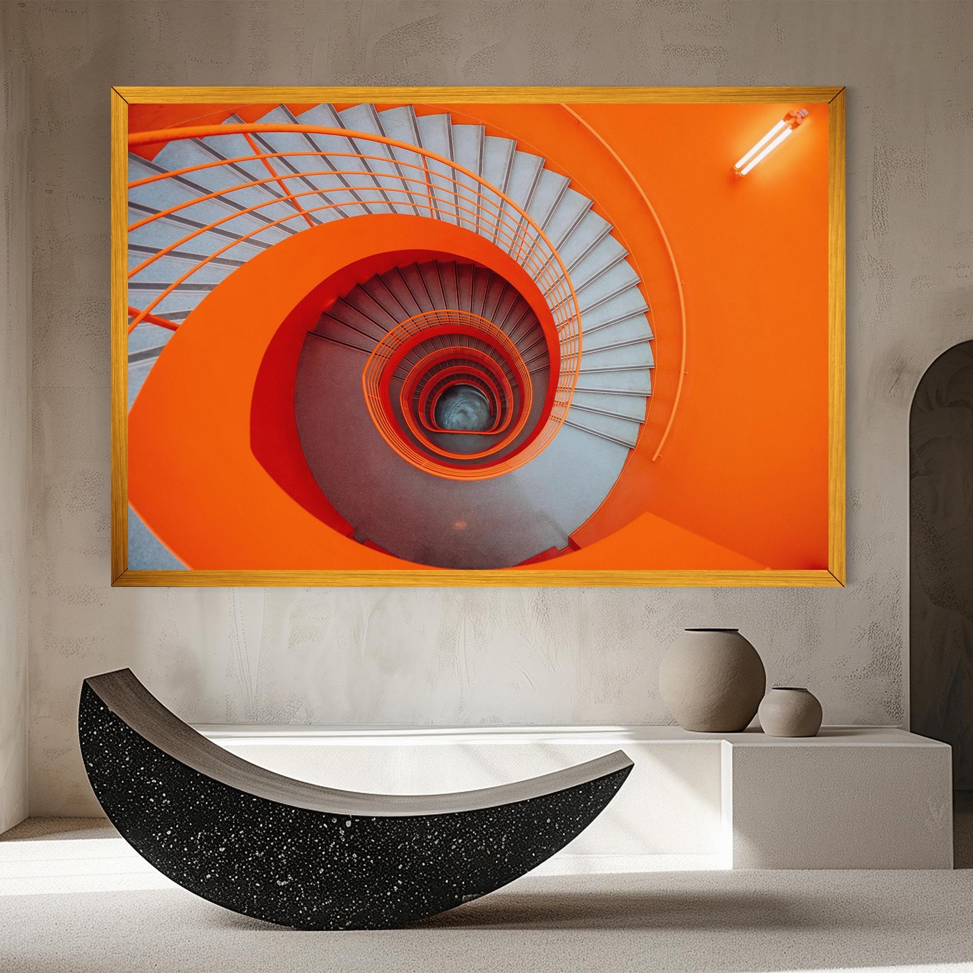 Grey Orange Stairs mockup 8